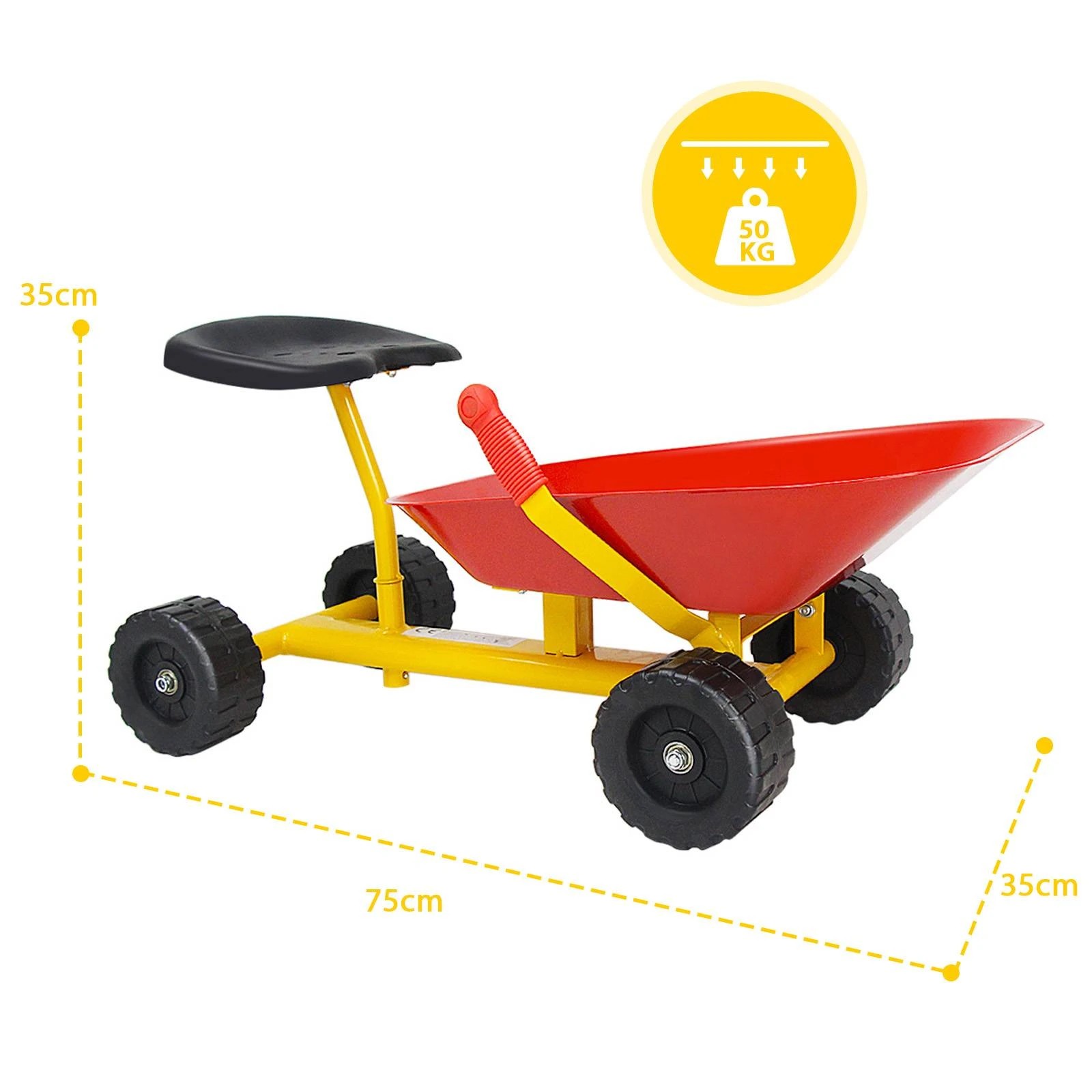 3 Costway Ride-On Sand Dumper Outdoor Sandbox Toy w/Controllable Shovel - Multi, 3 of 3