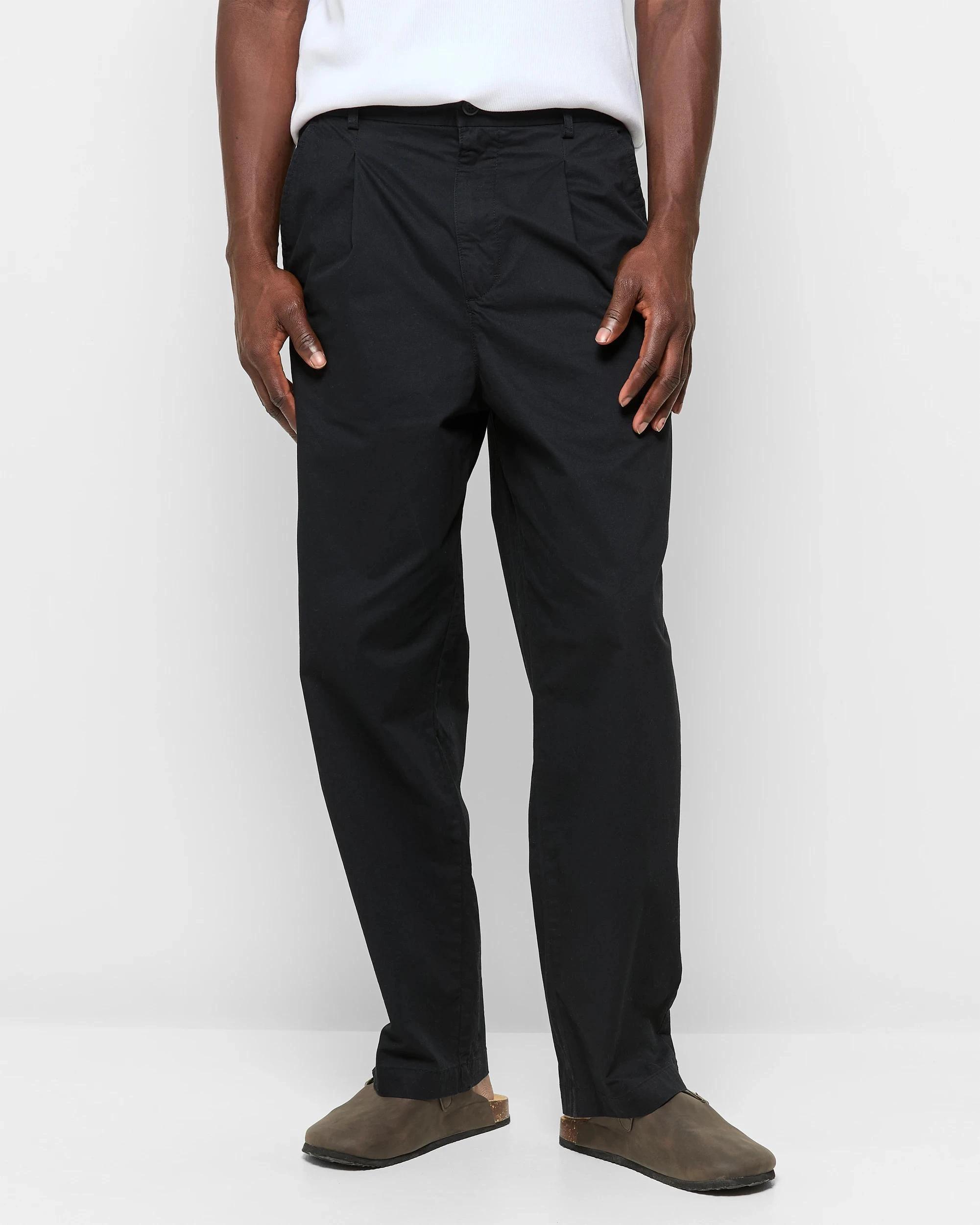 1 Cotton Loose Fit Pants - Commons BLACK, 1 of 7