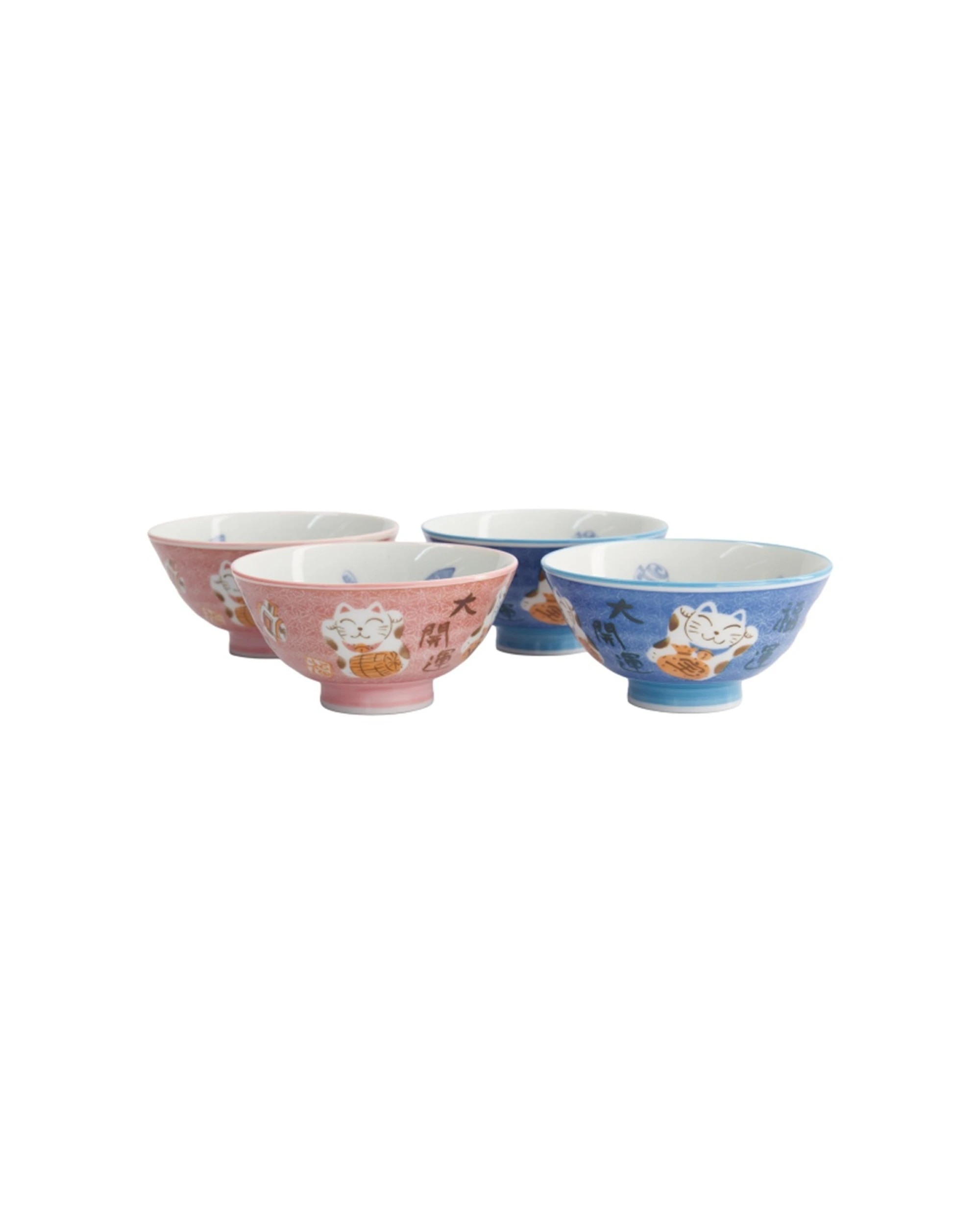 4 Tokyo Design 4pc Kawaii Neko Cat Bowls 11x6cm Tableware - Multi, 4 of 6