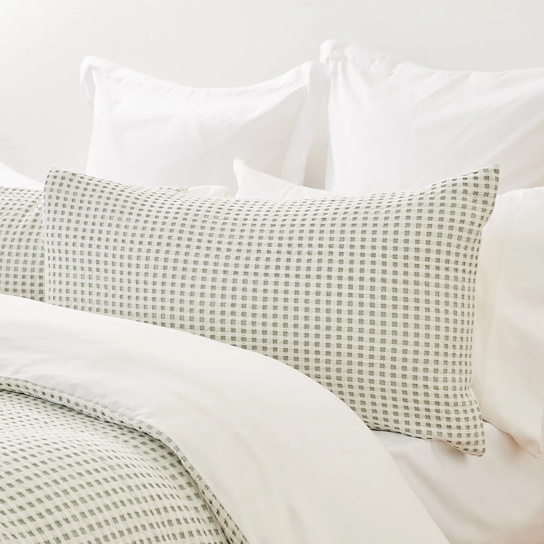 2 Dakota Cotton Quilt Cover Set - Super King Bed, Sage, 2 of 6