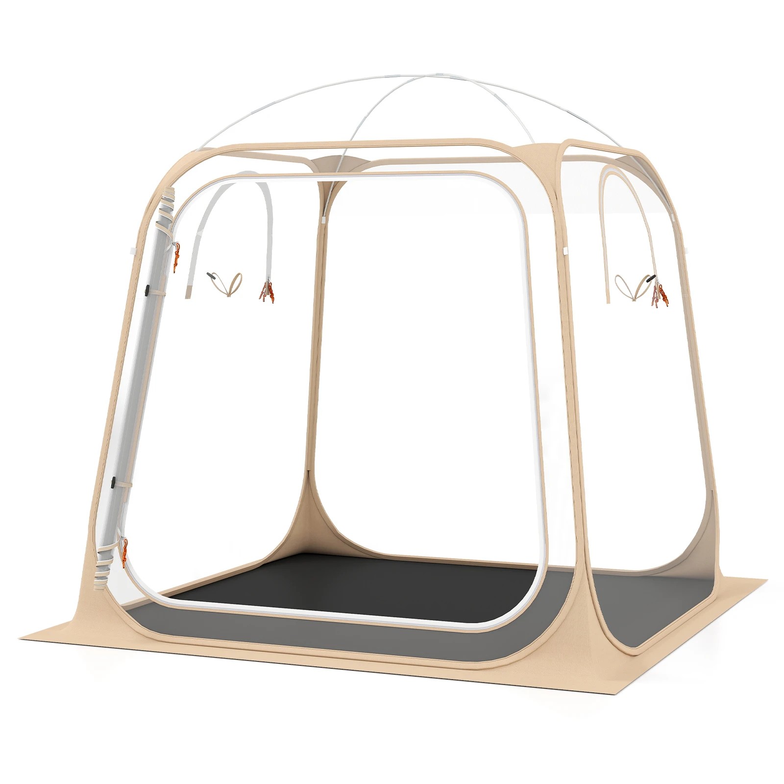 1 Costway 215x215CM Pop Up Sports Tent Clear Bubble Tent All-Weather Waterproof Pod Shelter - Clear, 1 of 1