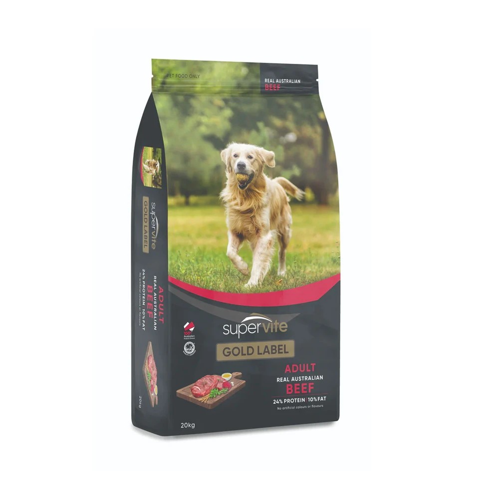 1 Supervite Gold Label Adult Real Australian Beef Dry Dog Food 20 Kg, 1 of 1