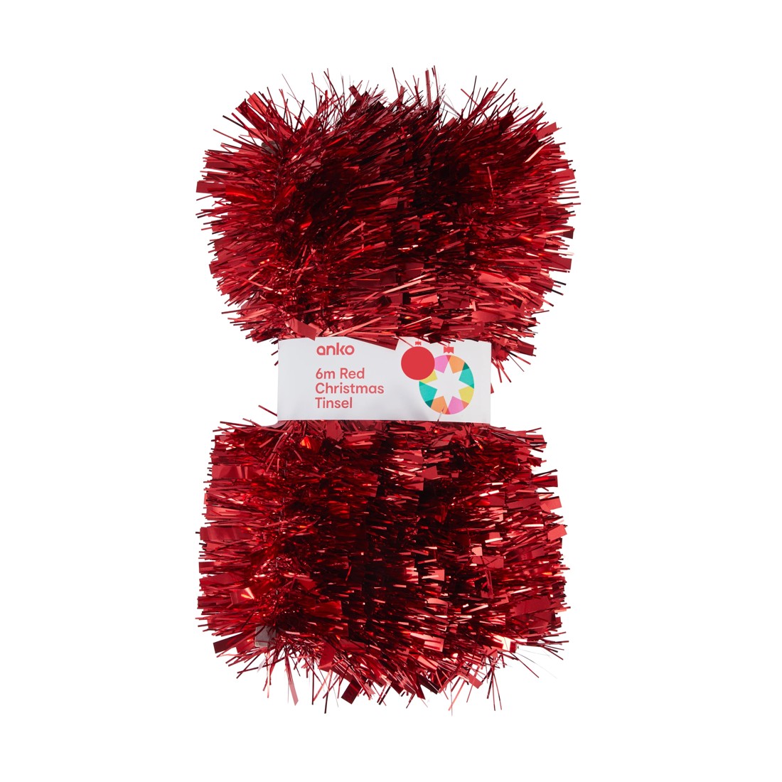 1 6m Red Christmas Tinsel, 1 of 3