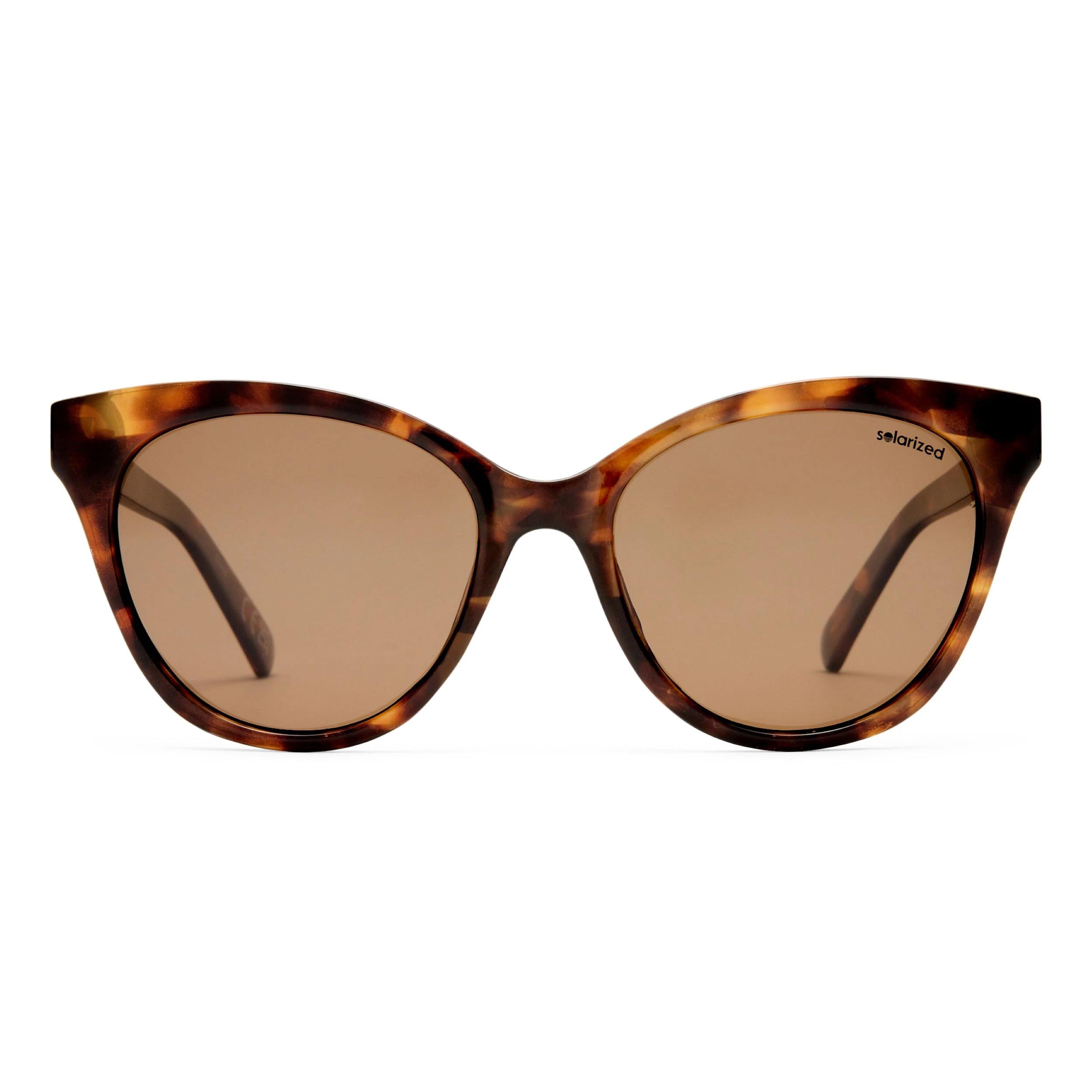 1 SOLARIZED® Soft Cat-Eye Sunglasses, Dark Tortoishell BROWN, 1 of 3