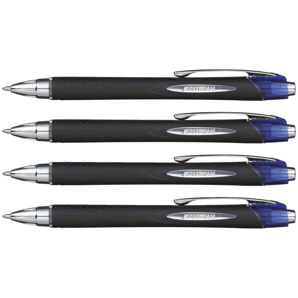 2 Uni Jetstream Retractable Rollerball Pens Blue 4 Pack, 2 of 2