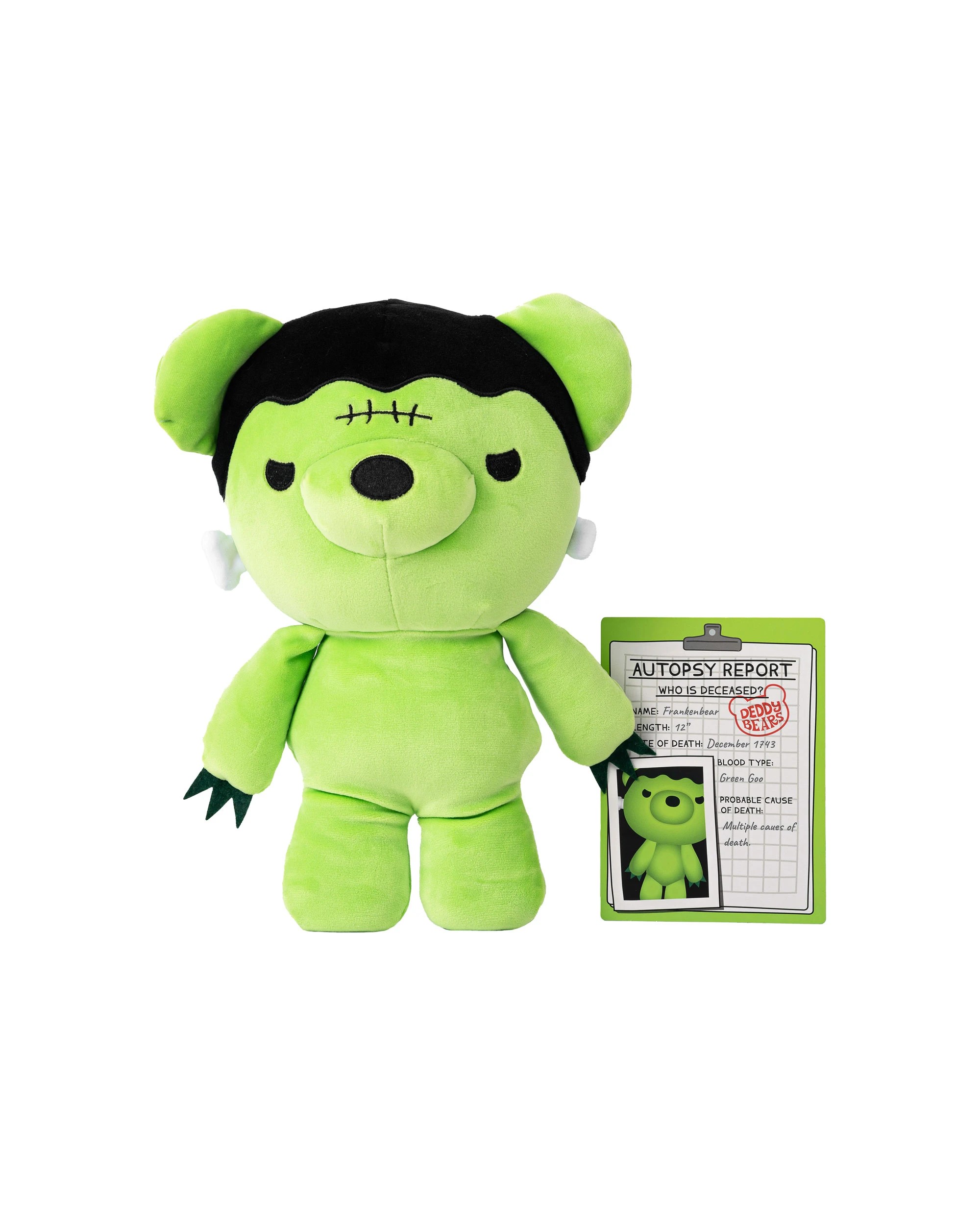 3 Deddy Bears - Frankenbear, Series 2, Plush in Bag, Soft Toy, Green, 30cm (Height) - Green, 3 of 4