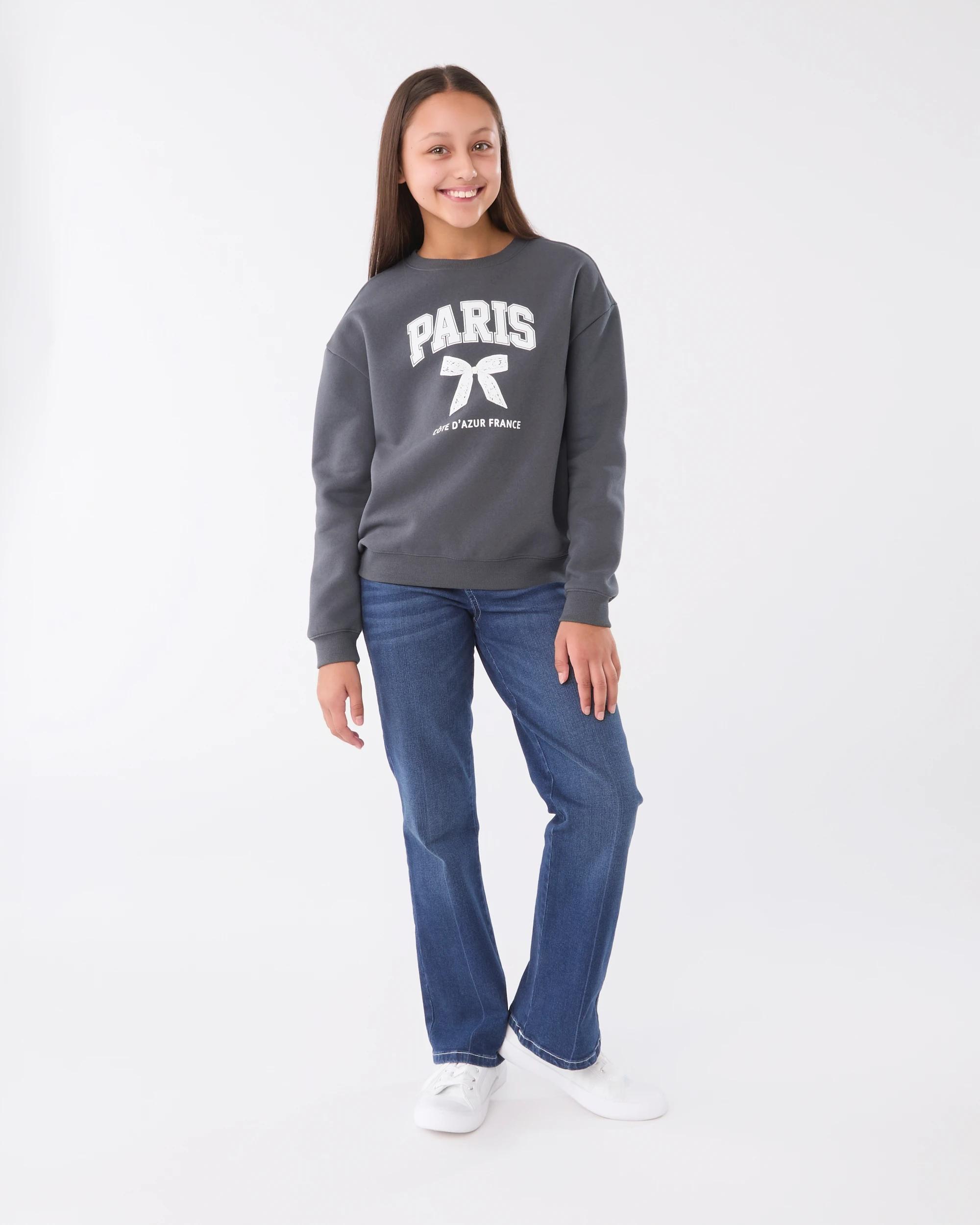 6 Print Crew Neck Sweatshirt Gry Slogan, 6 of 7