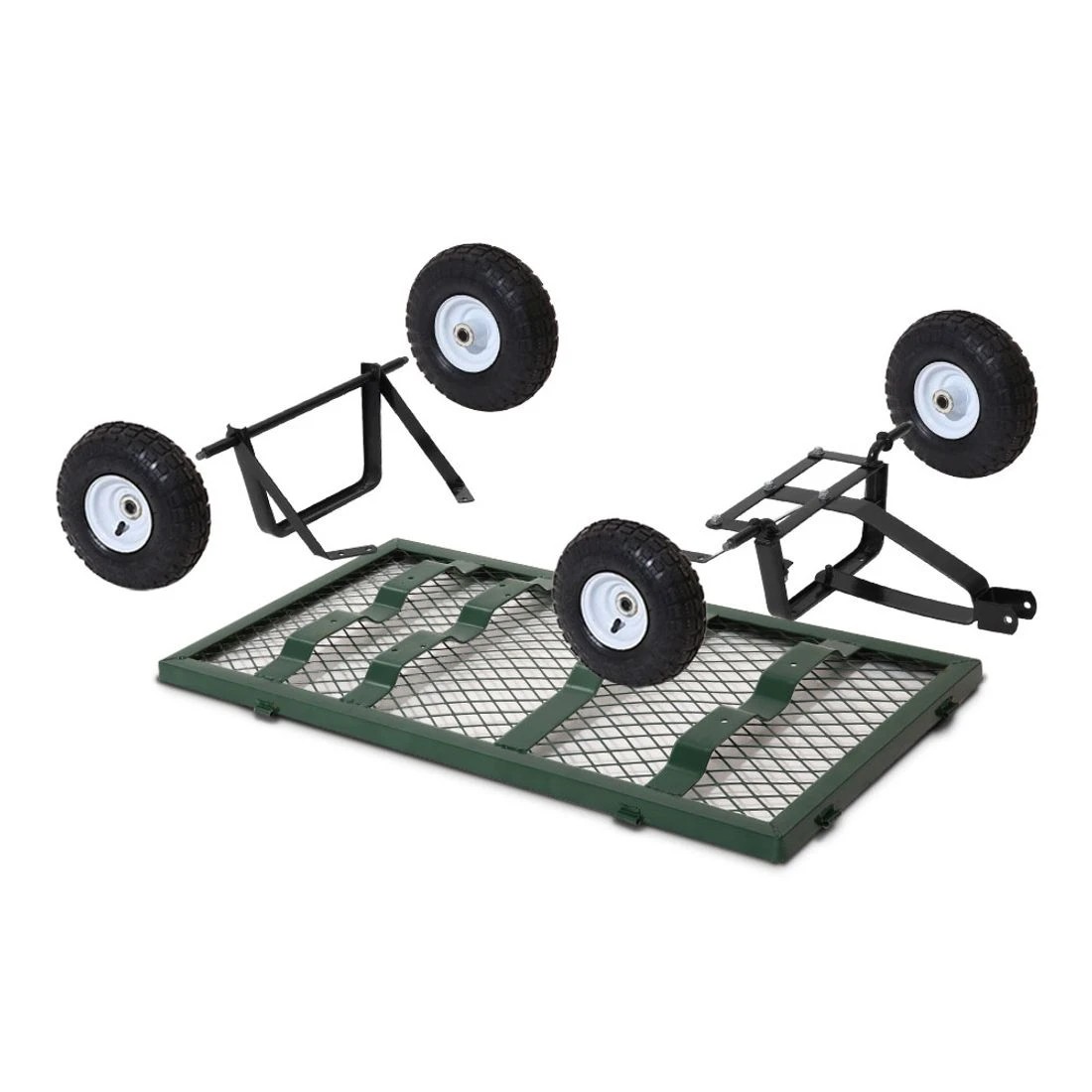 7 Gardeon 360kg Mesh Garden Cart Steel Removable Sides Trolley Wagon ATV Trailer - Green, 7 of 8