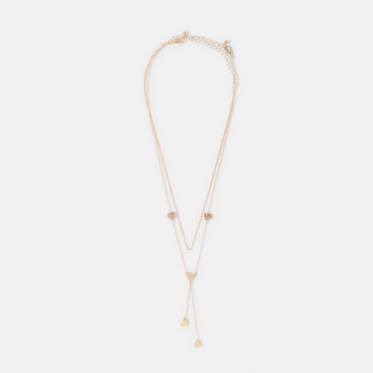 2 Layered Heart Charm Necklace - Gold Tone, 2 of 4