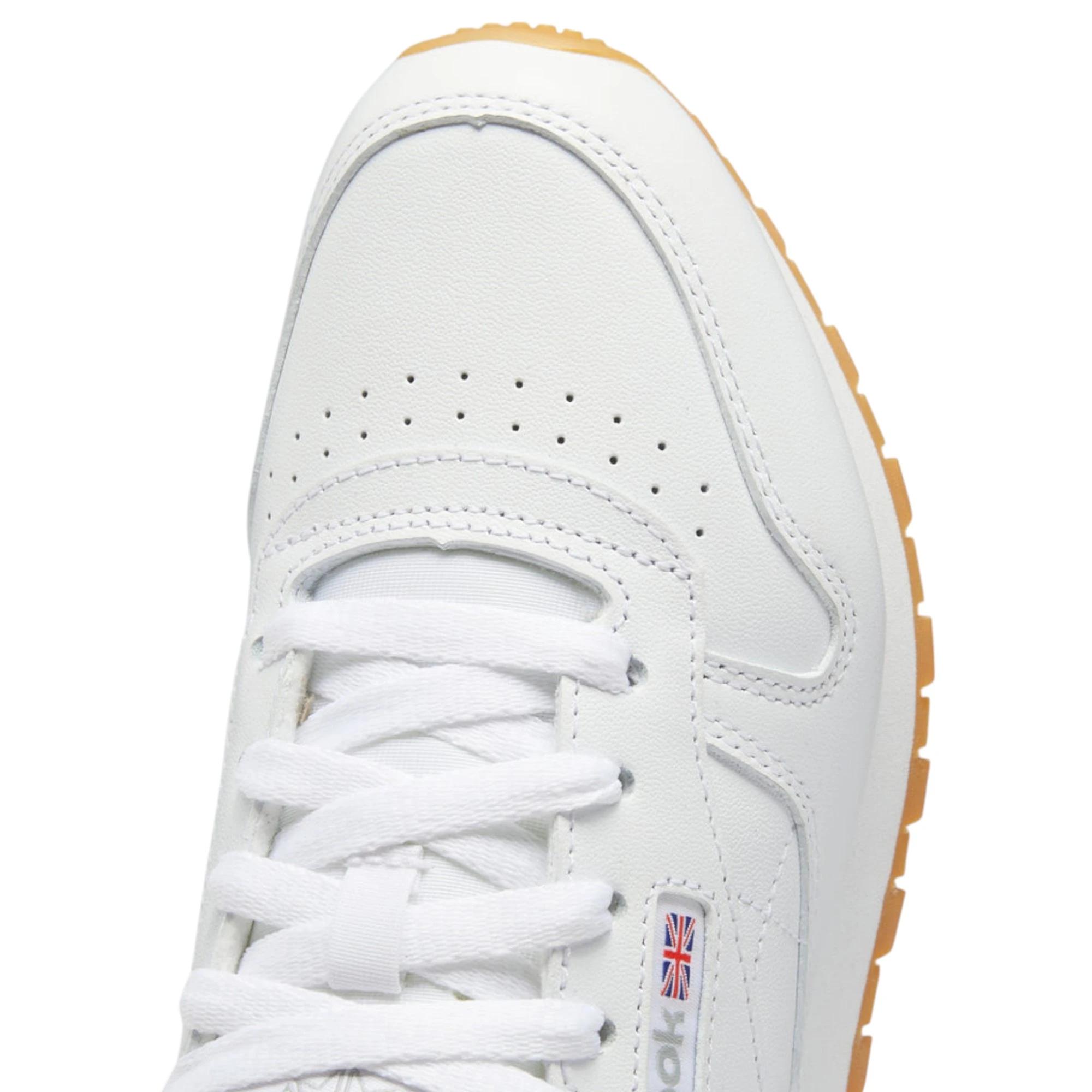6 Reebok Mens Classic Leather Casual Shoes WHITE/GUM, 6 of 9