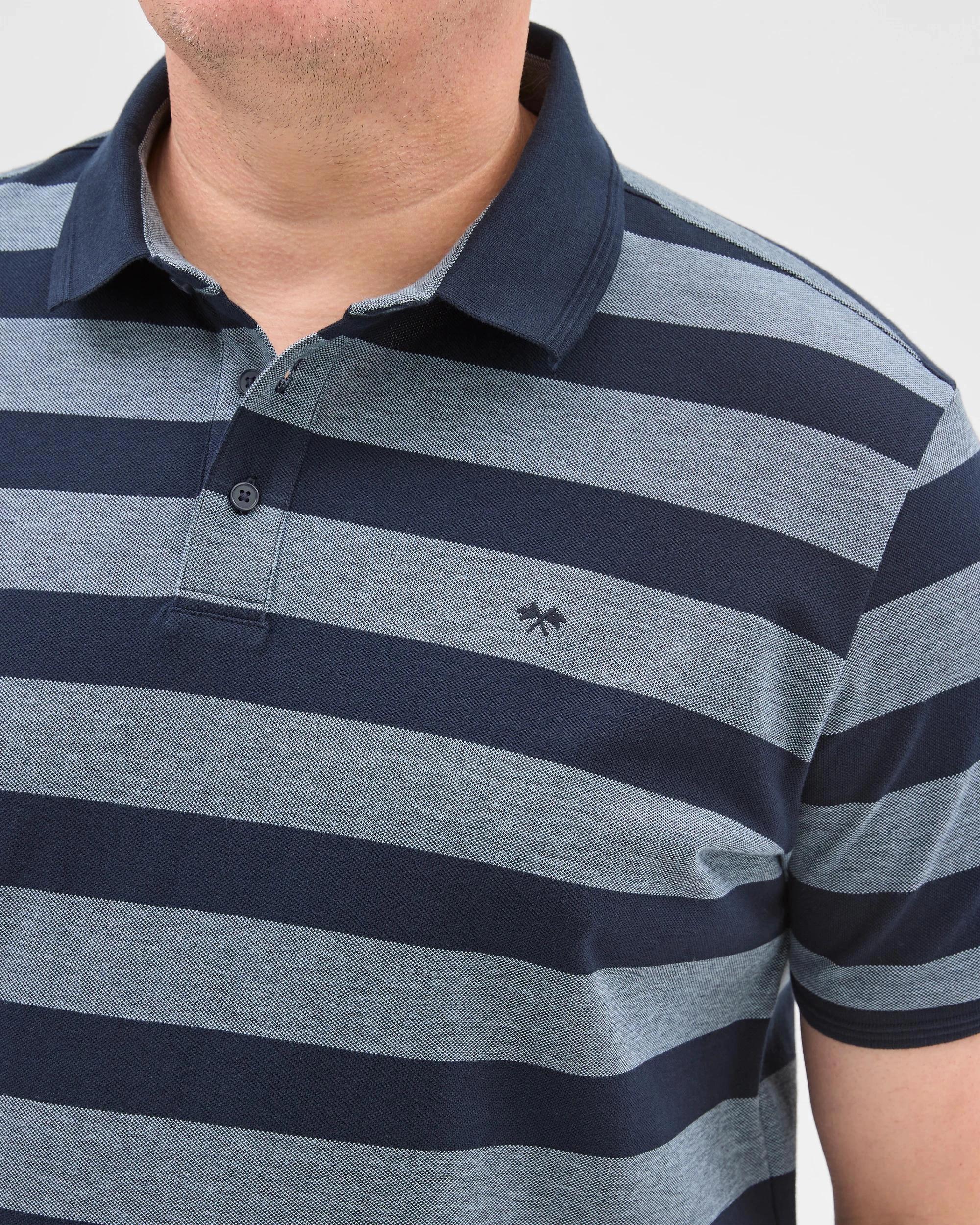 3 Target Plus Size Australian Cotton Birdseye Stripe Polo Top NAVY, 3 of 6