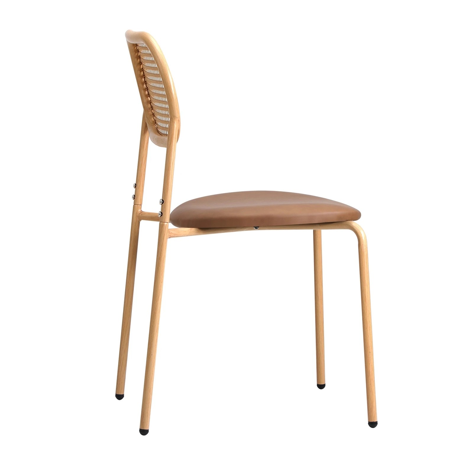 8 Oikiture 2pcs Dining Chair Accent Chairs Rattan Furniture Pu Leather
 - Brown, 8 of 10