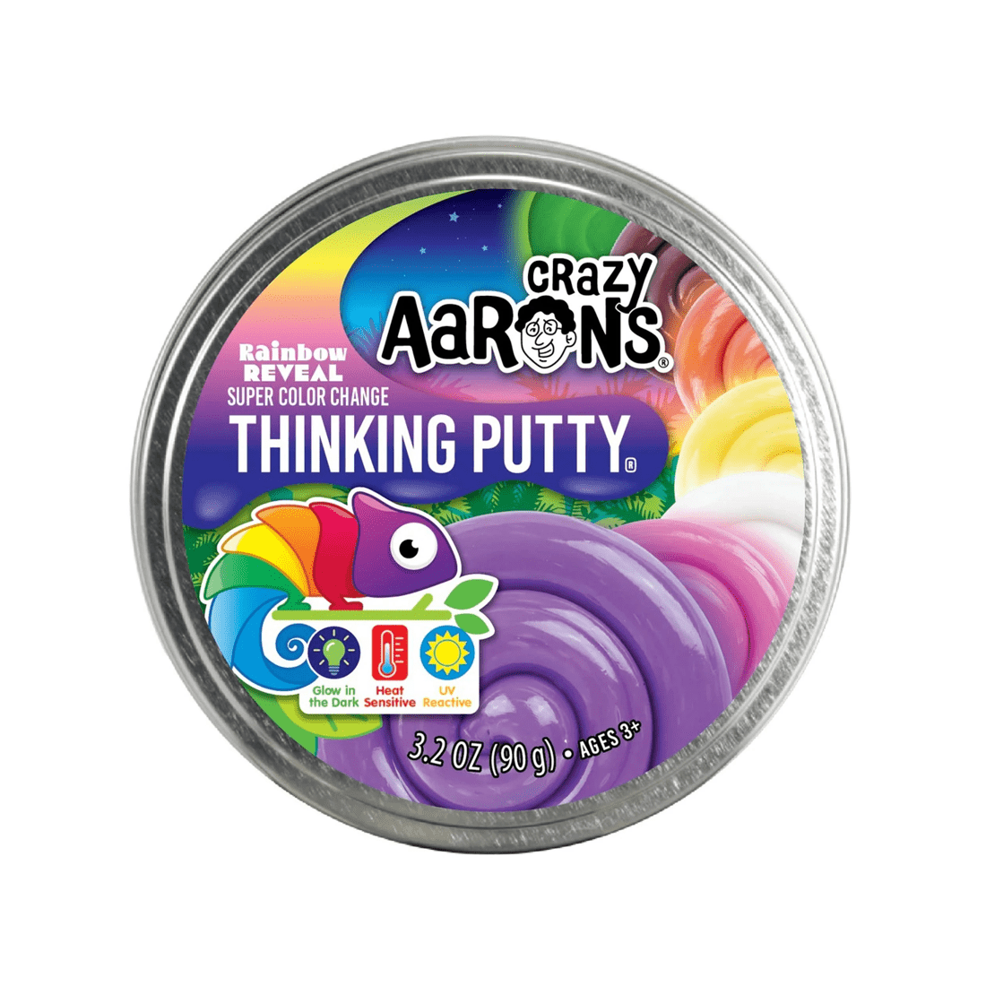 6 Crazy Aaron Enterprises Inc Crazy Aaron's Thinking Putty Trendsetters Rainbow Reveal 4 inch Tin - Multi, 6 of 6