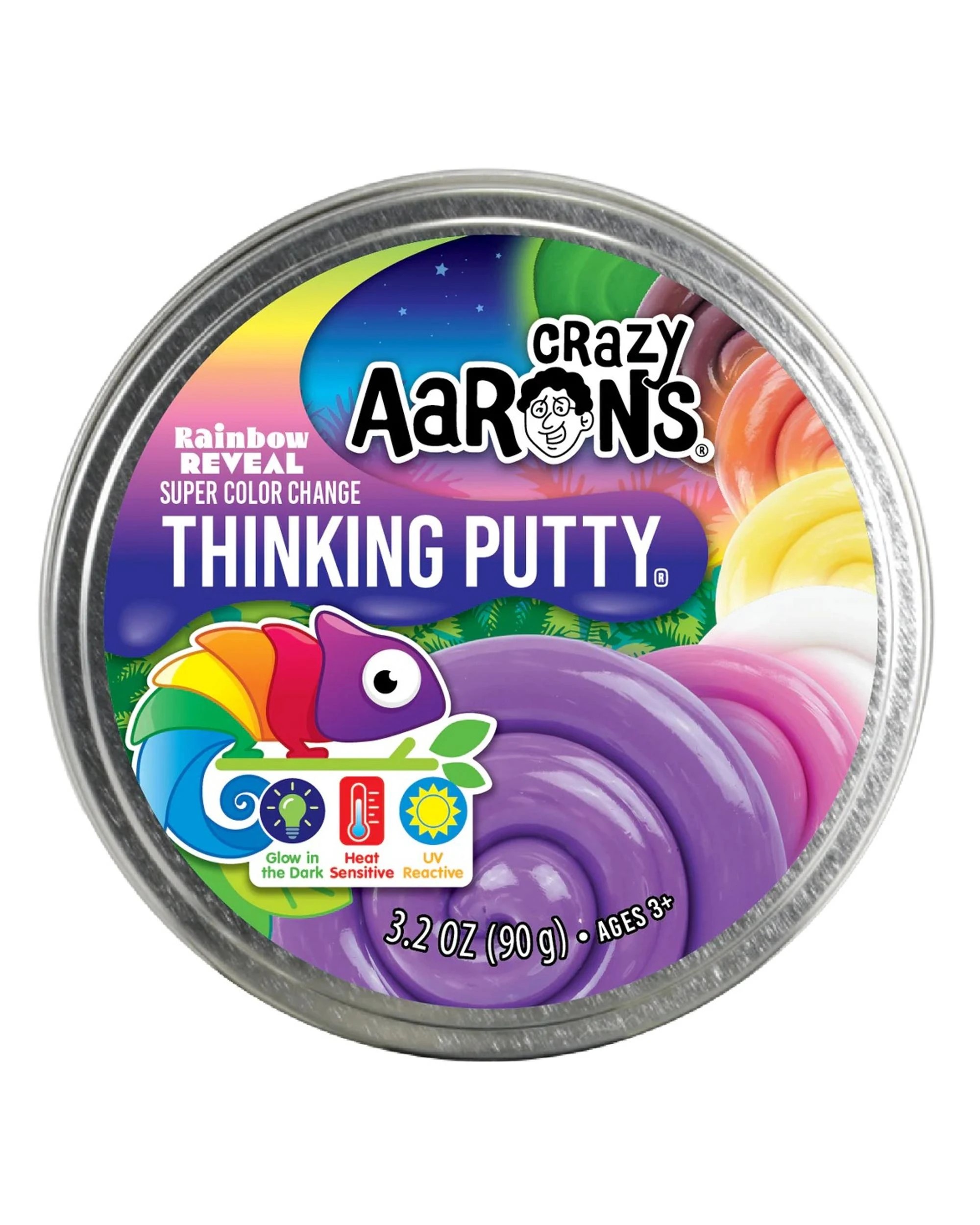 6 Crazy Aaron's Thinking Putty Trendsetters Rainbow Reveal 4 inch Tin - Multi, 6 of 6