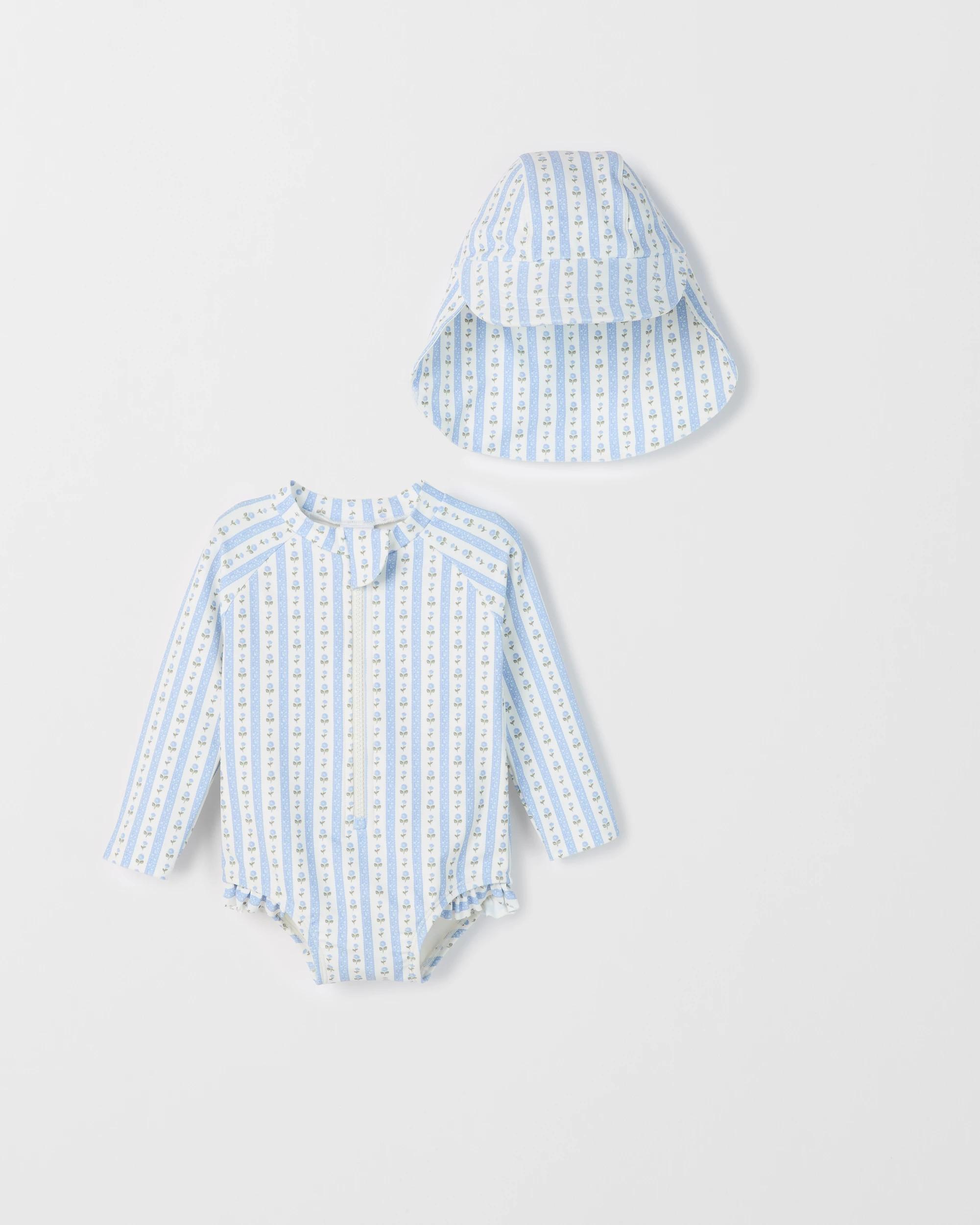 1 Target Baby Unitard and Hat 2 Piece Swim Set VINTAGE FLORAL, 1 of 2