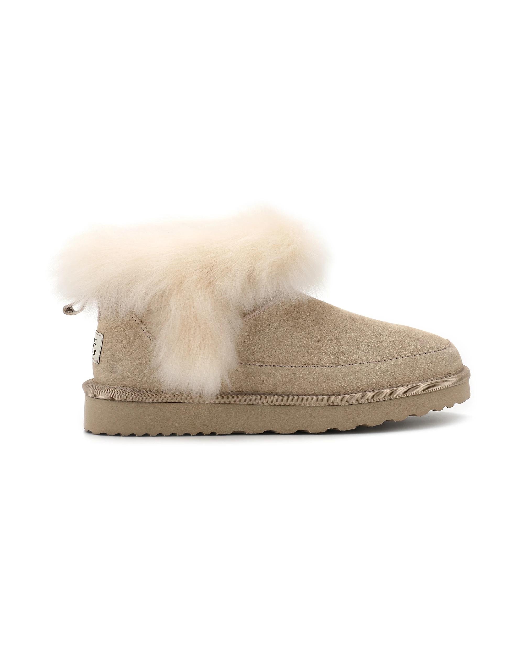 4 AUS WOOLI Luxe Sheepskin Wool-Trim Ankle UGG Boots SAND, 4 of 6