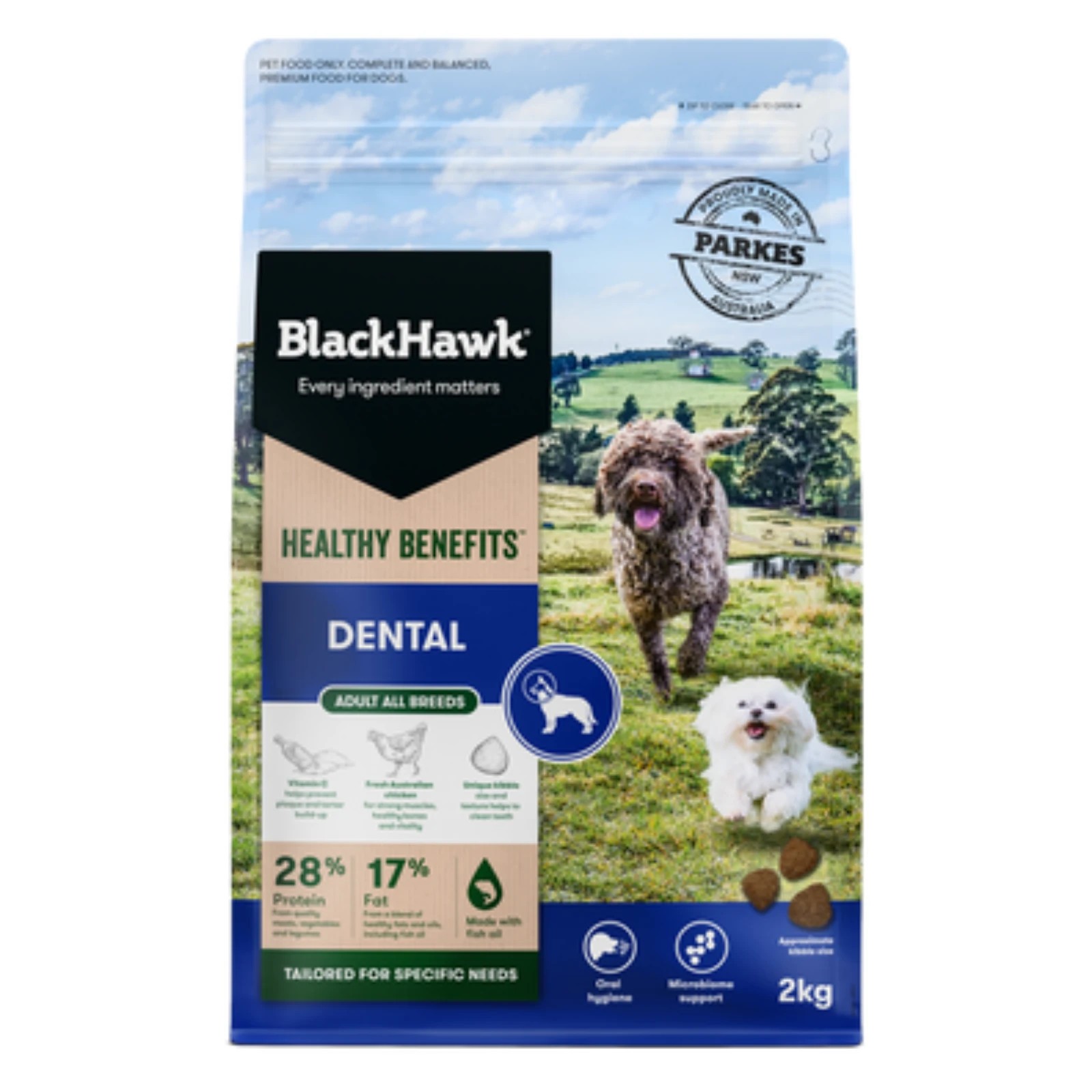 1 Black Hawk Healthy Benefits Dental Adult Dog Dry Food - 2kg, 1 of 6