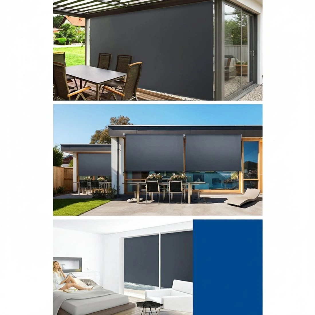 5 Instahut Outdoor Blinds out Roll Down Awning Window Shade 2.7X2.5M - Grey, 5 of 6