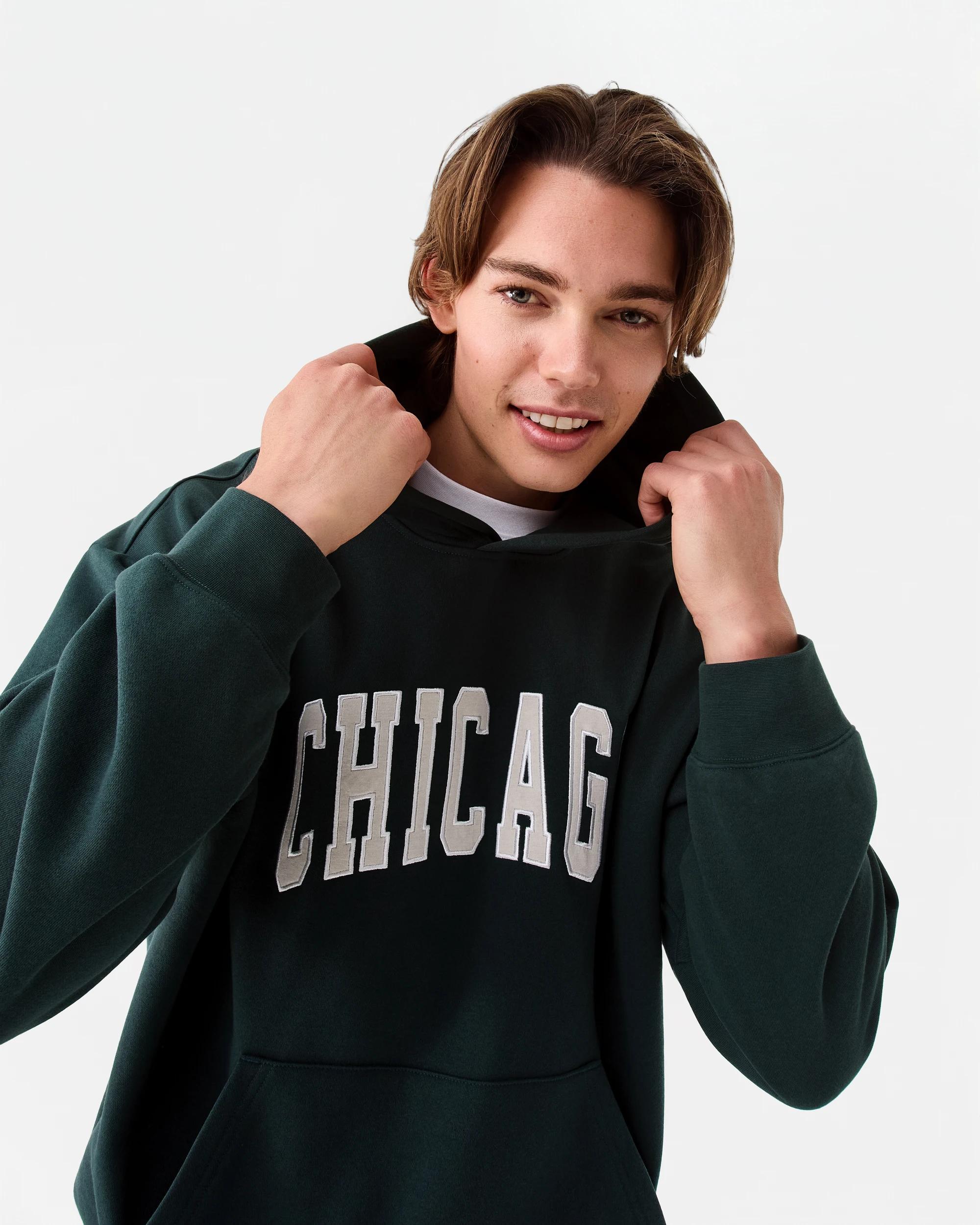 5 Oversized Boxy Print Hoodie Grn Chicgo, 5 of 7