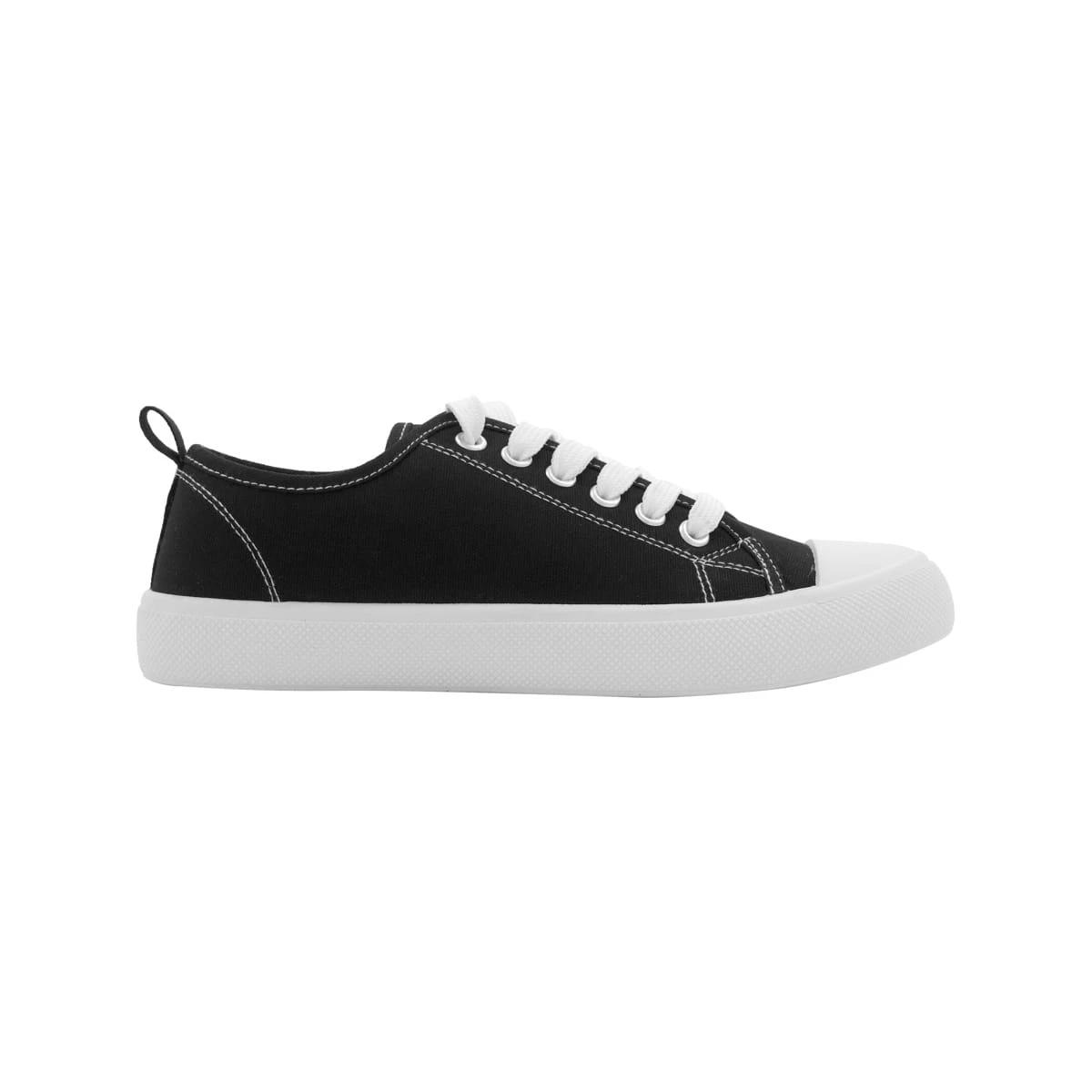 1 Canvas Low Top Sneakers BLACK WHITE, 1 of 5