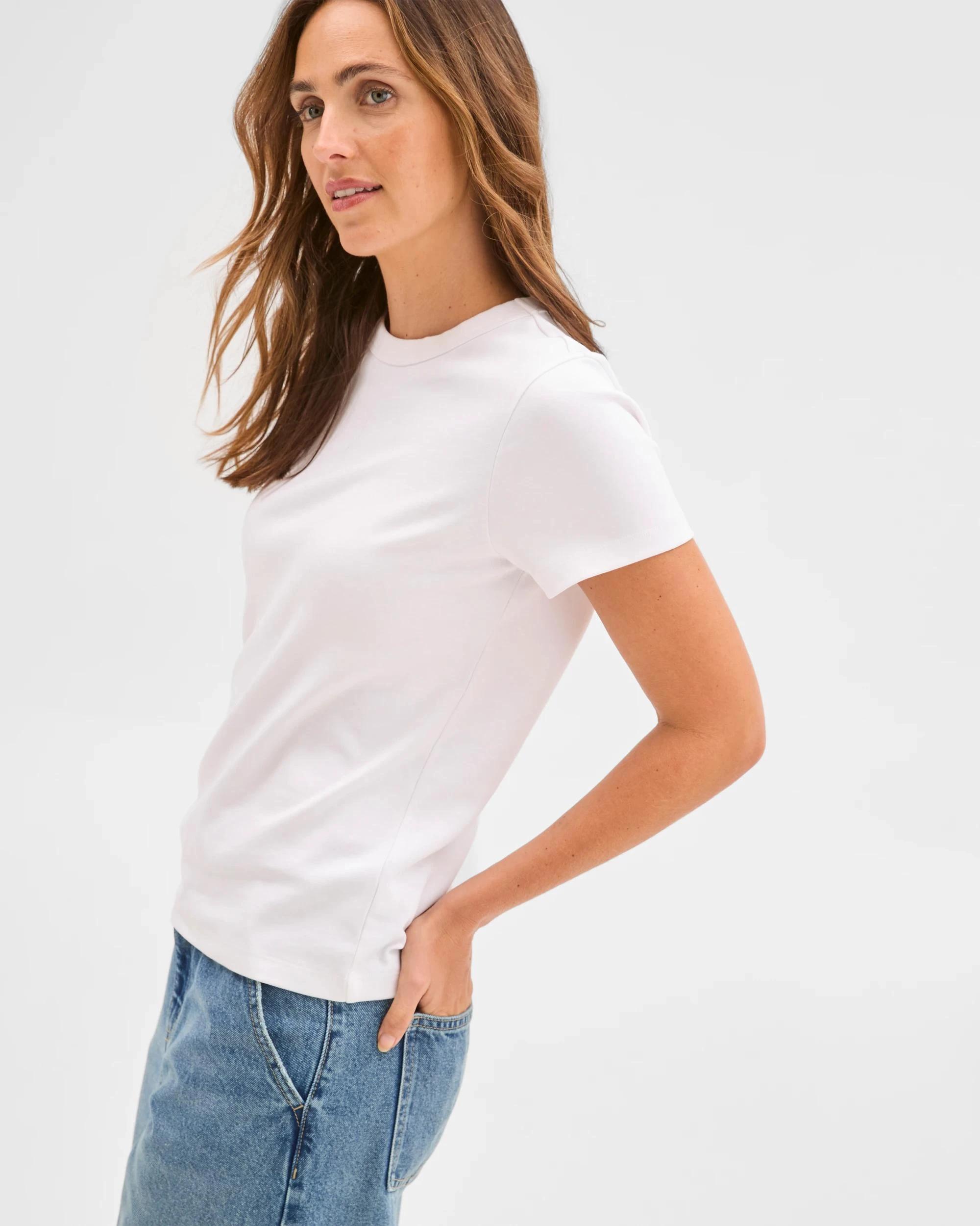 5 Target Woman Australian Cotton Interlock Neat T-Shirt WHITE, 5 of 7