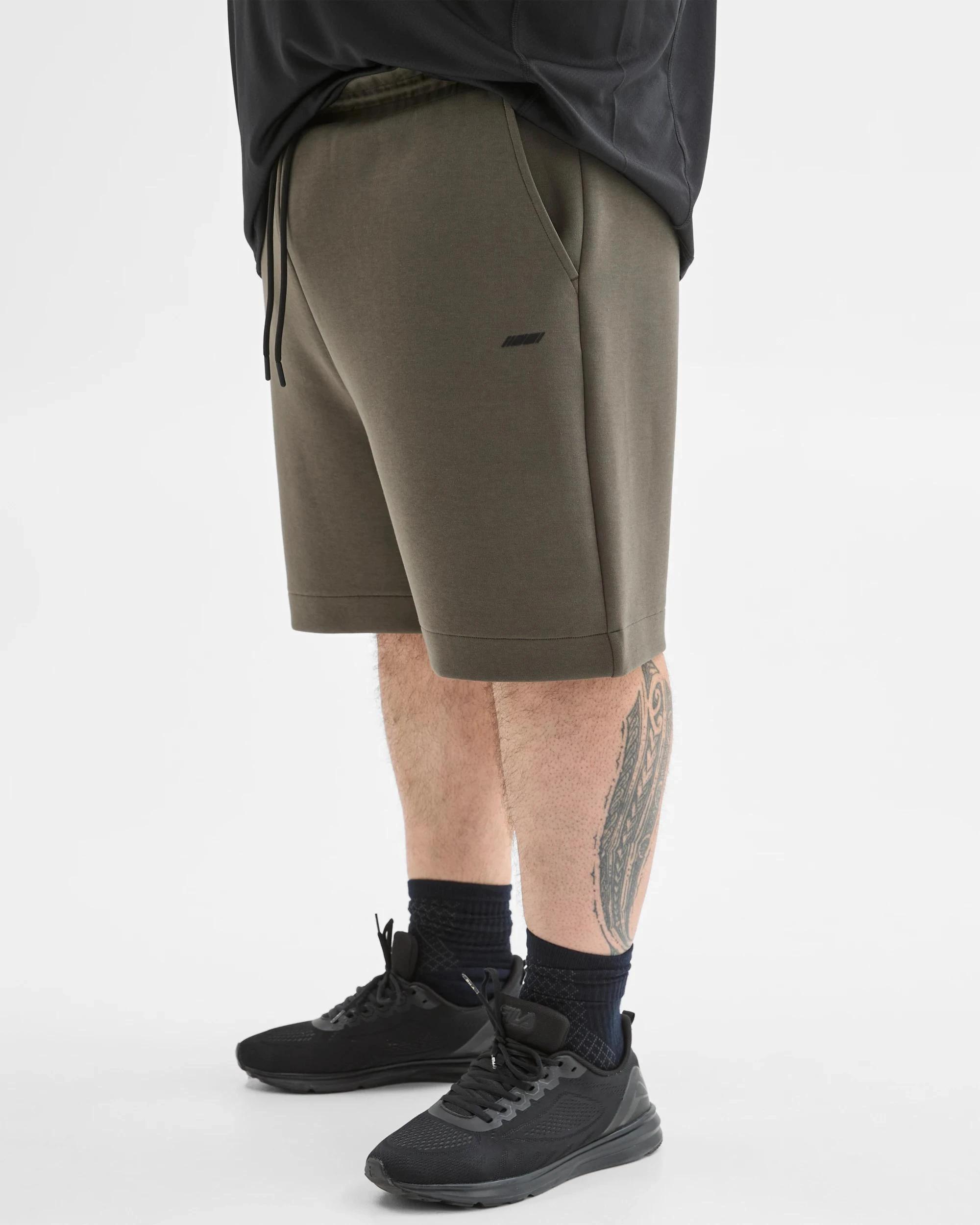 4 Target Plus Size Australian Cotton Blend Tech Fleece Shorts DARK KHAKI, 4 of 6