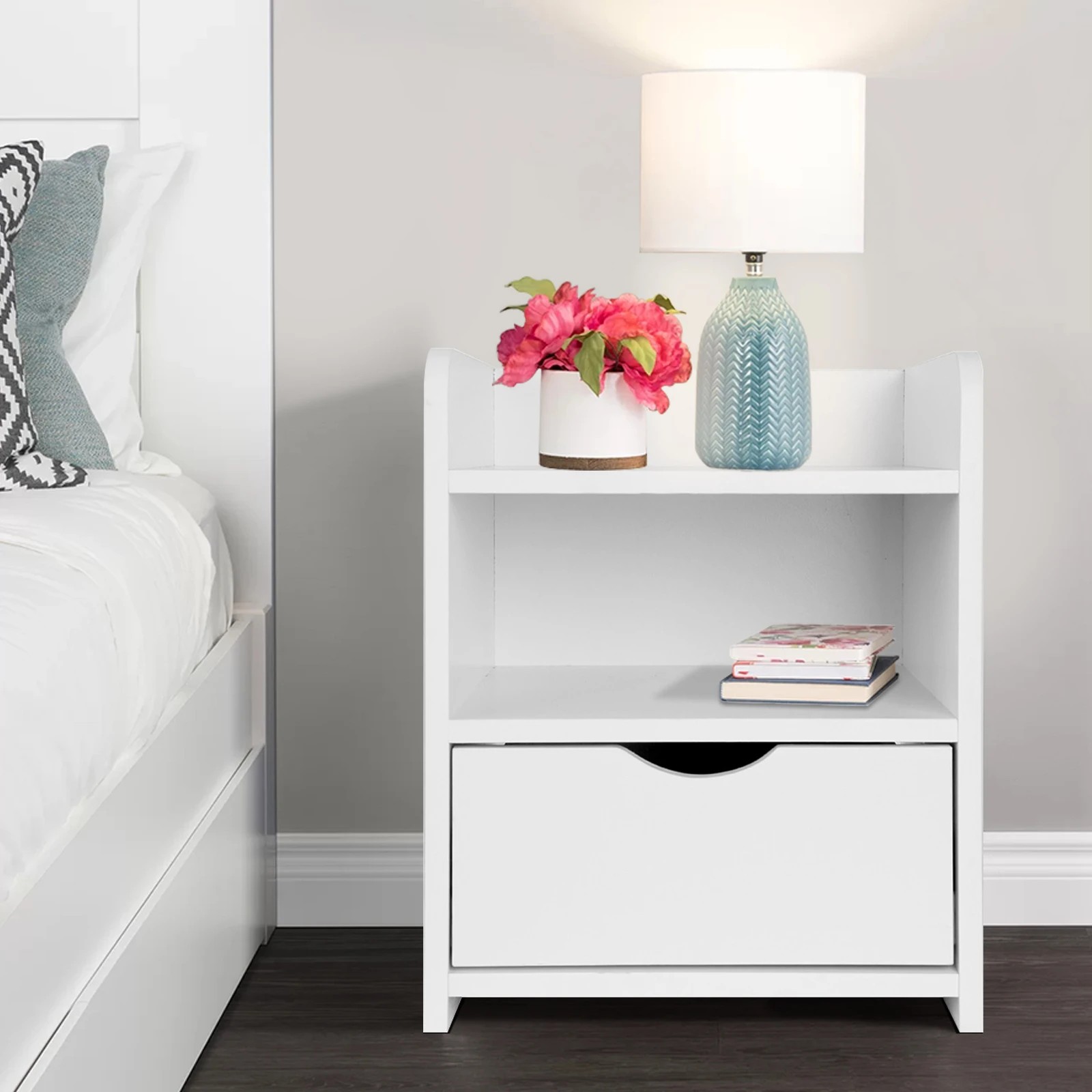 4 Alfordson Bedside Table Nightstand Storage Cabinet Side End Drawers - White, 4 of 10