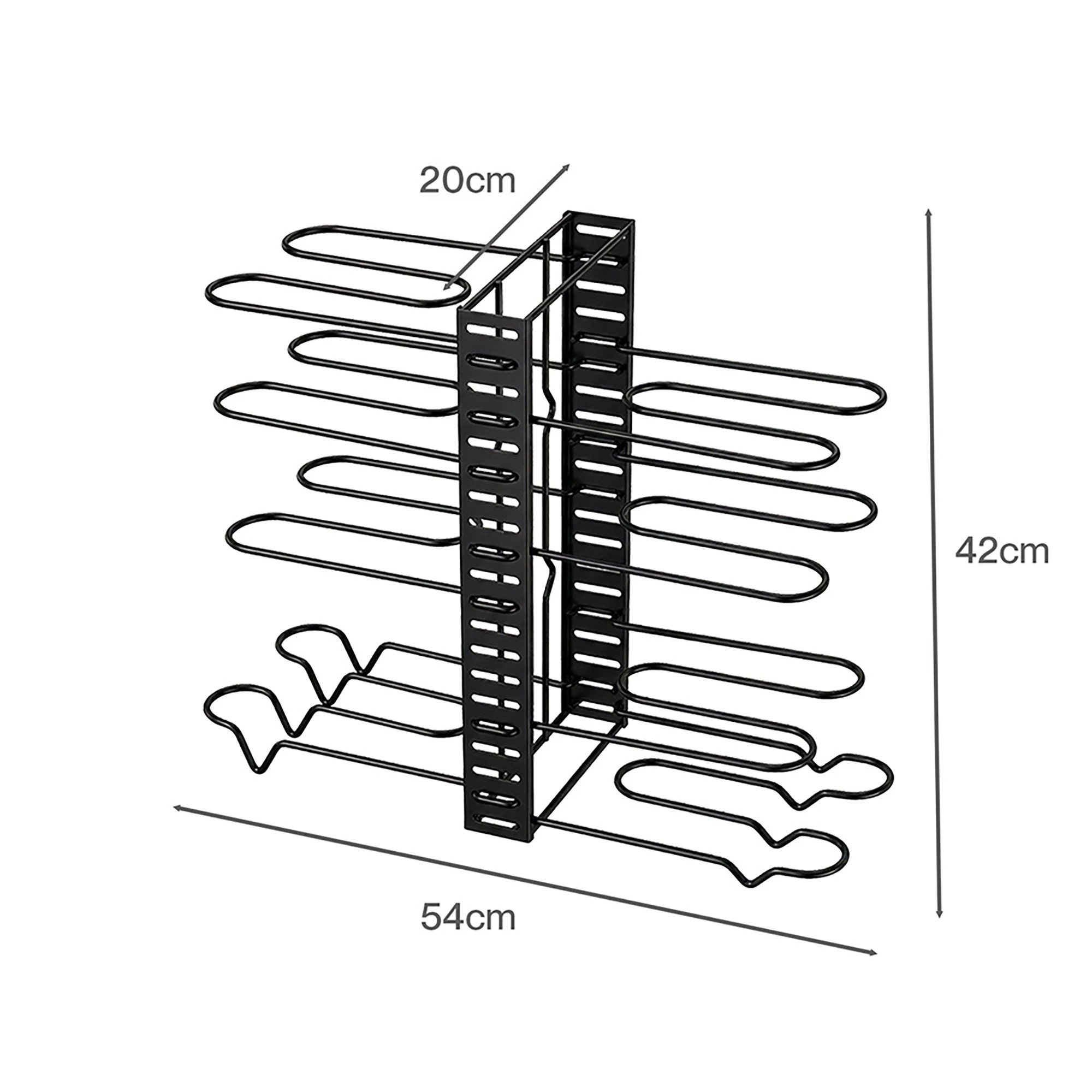 3 Toque Pot Pan Organiser Rack，Stainless Steel， - Black, 3 of 5