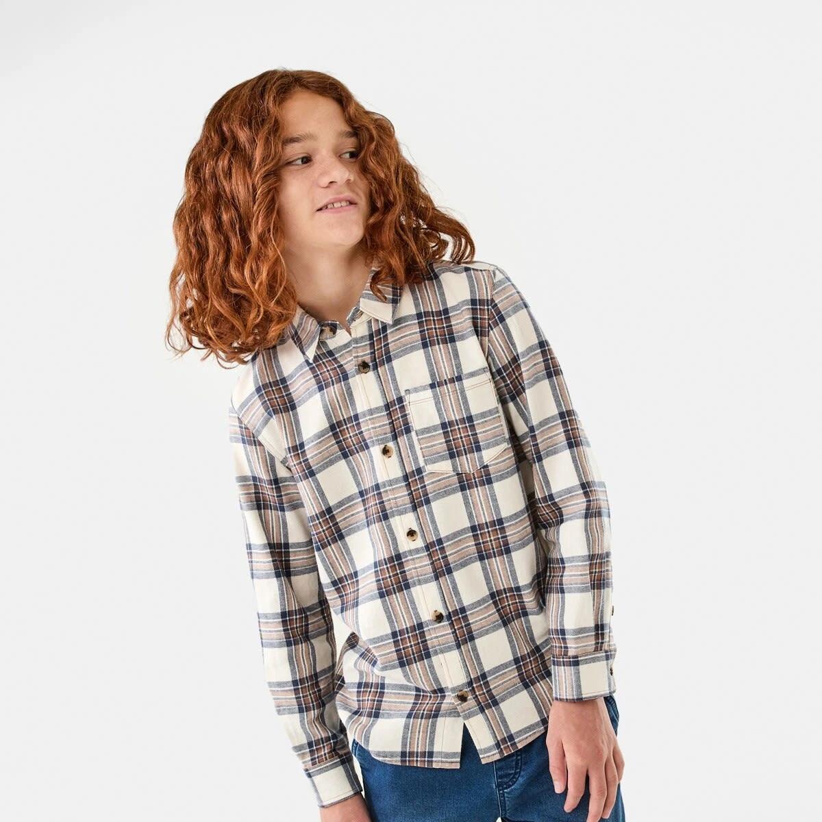 1 Long Sleeve Flannel Shirt Bge Check, 1 of 9