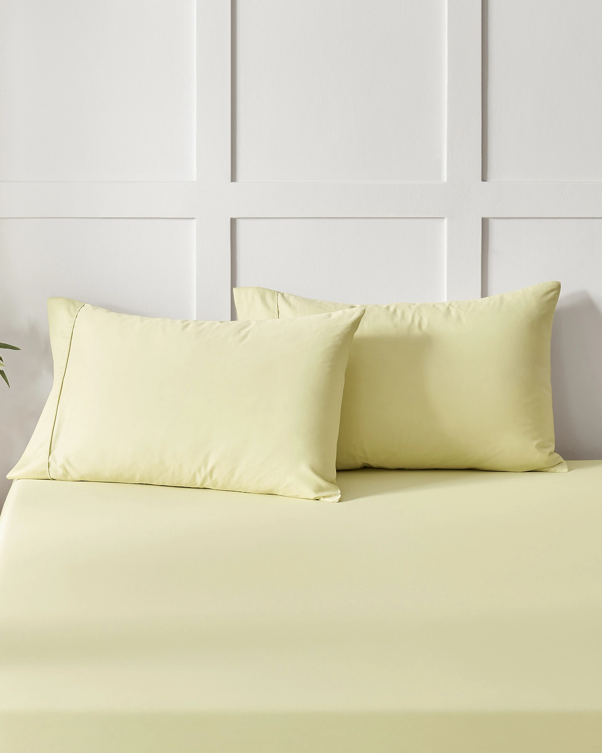 2 Dreamaker 400TC Premium Cotton Sateen Standard Pillowcase Twin Pack - Citron, 2 of 7