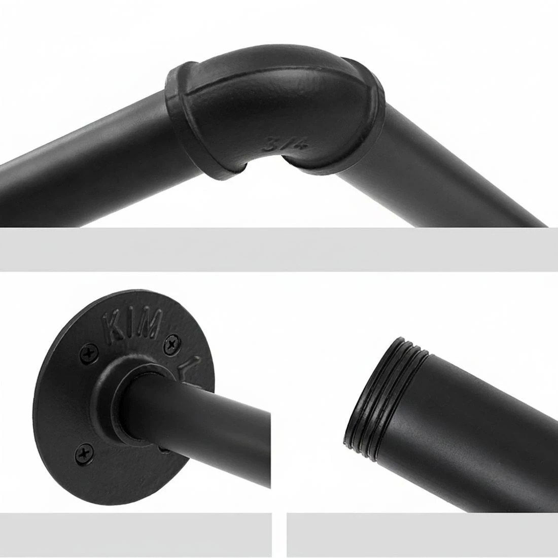 6 Artiss Clothes Rack Airer Floating Shelf Metal - Black, 6 of 6