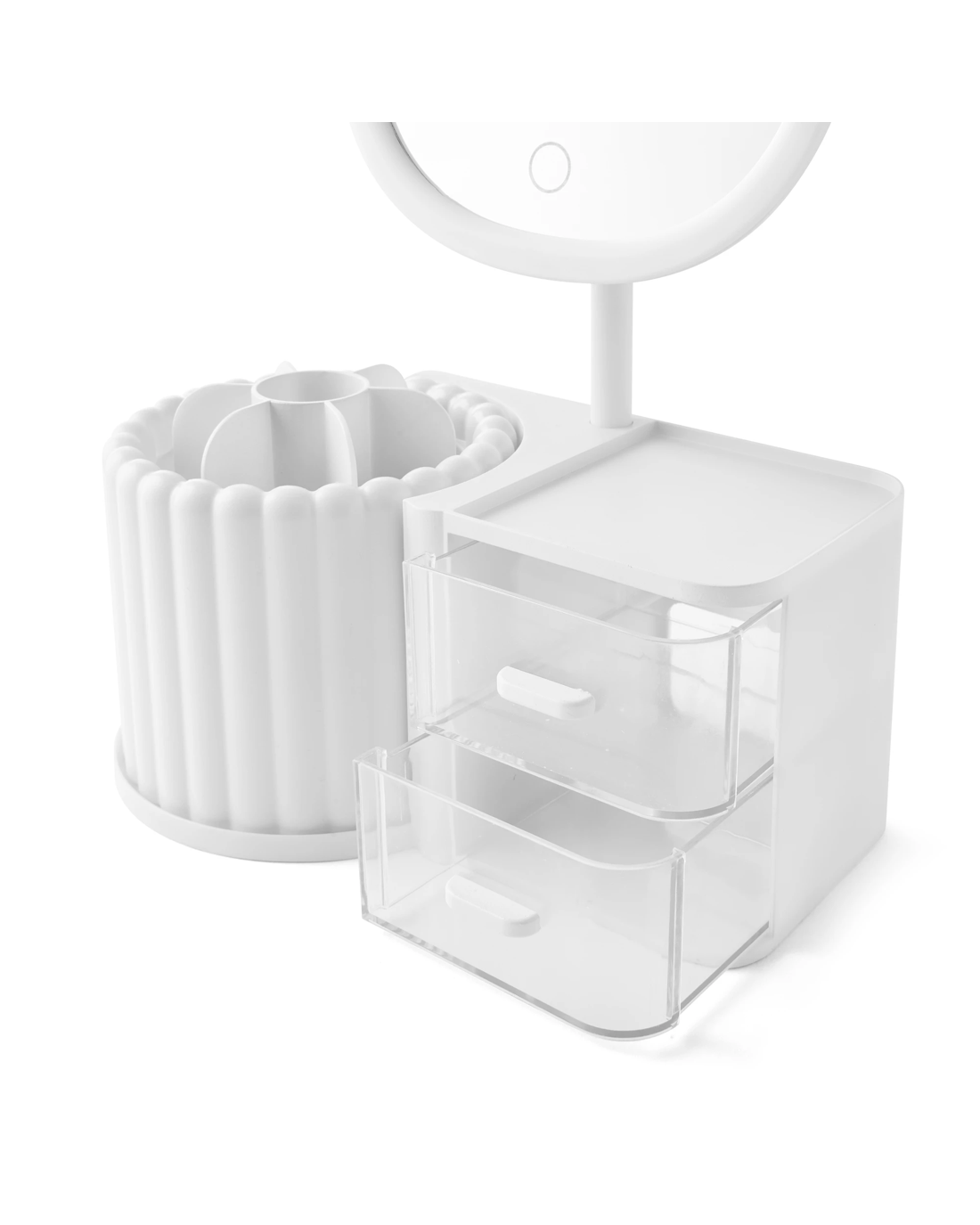 9 Cosmetic Organiser with Mirror - White, 9 of 10