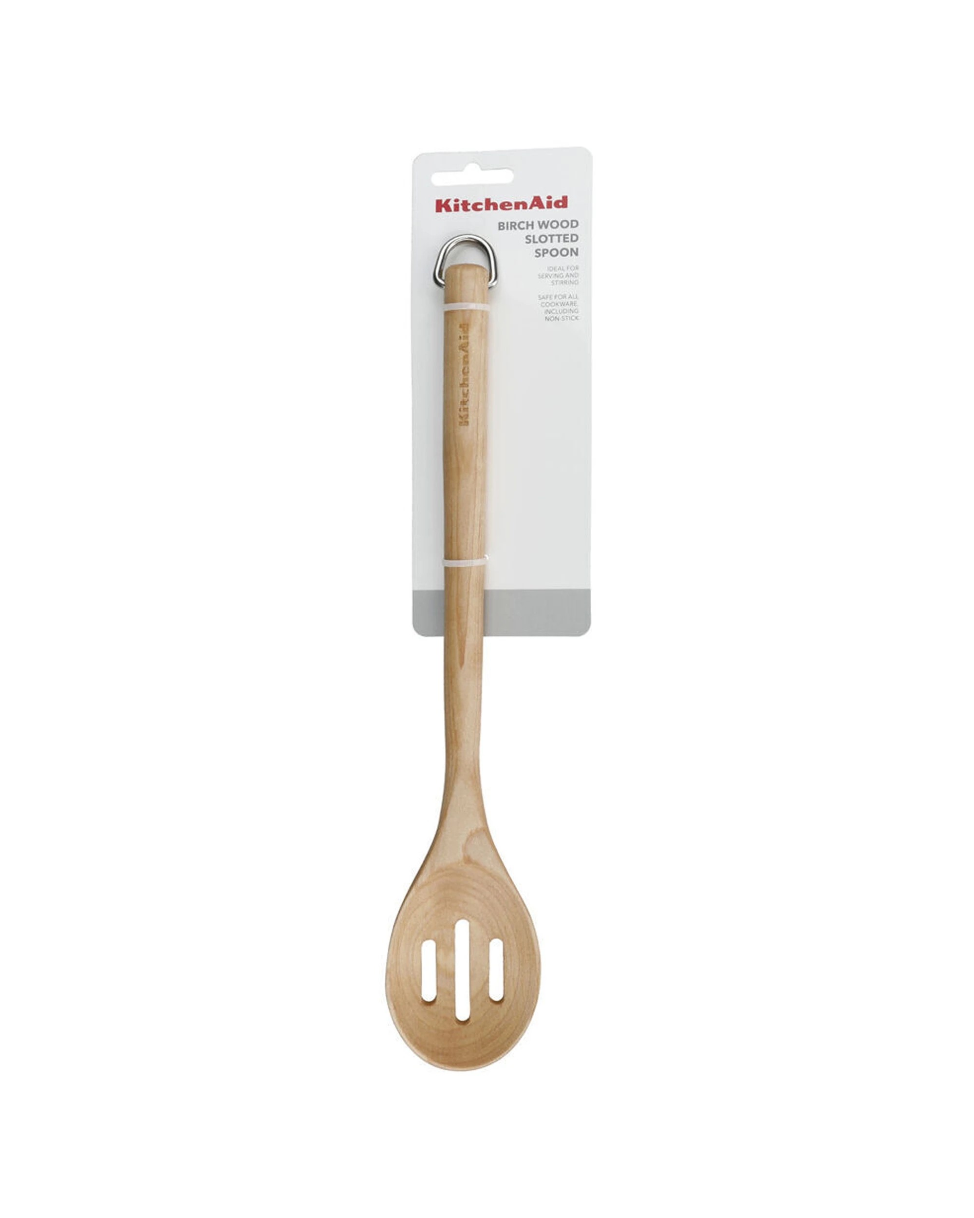 3 KitchenAid 4PK Birchwood Slotted Spoon Finish Wooden Cooking Utens - Beige, 3 of 6