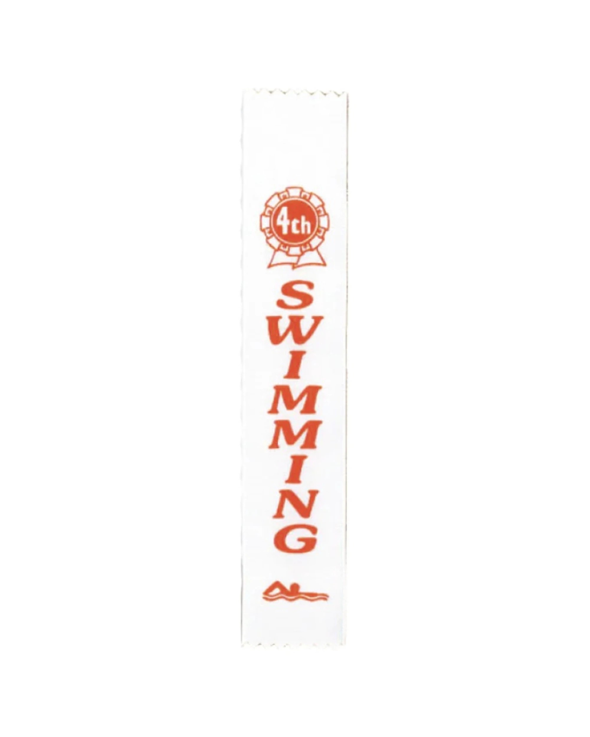 1 Victor Sports 100pc Ribbons Swimming 4th Place Polyester 3x17cm - White, 1 of 1