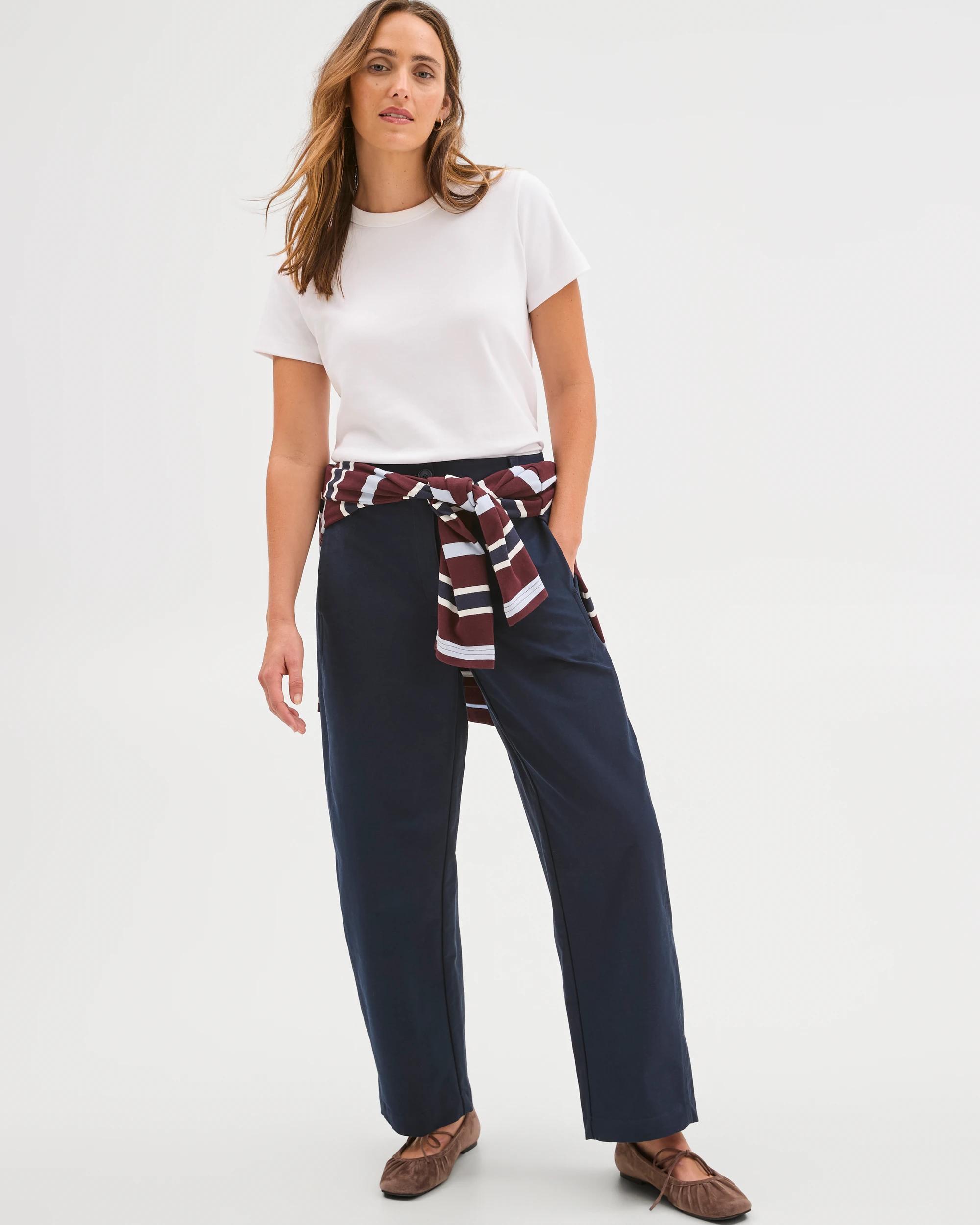 3 Target Woman Relaxed Forward Seam Barrel Leg Pants INK NAVY, 3 of 8