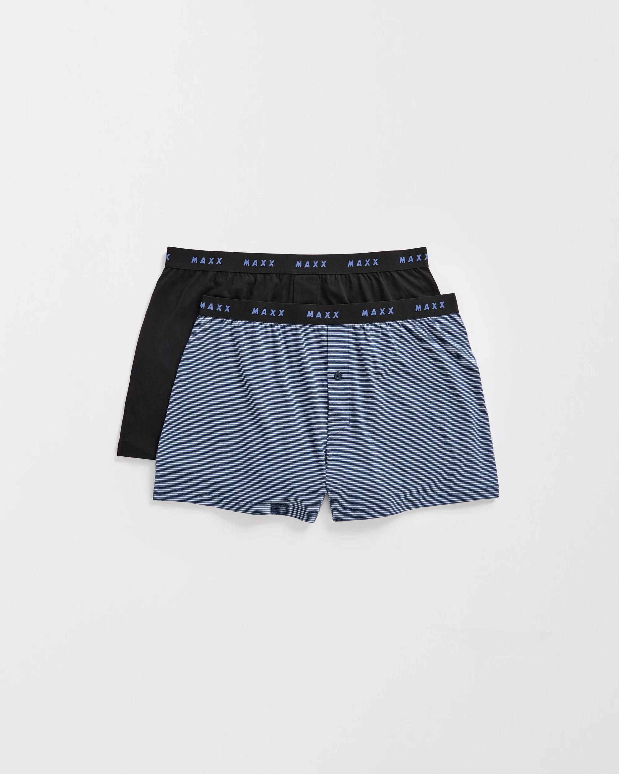 1 Plus Size Maxx Australian Cotton 2 Pack Knit Boxers STRIPE, 1 of 1