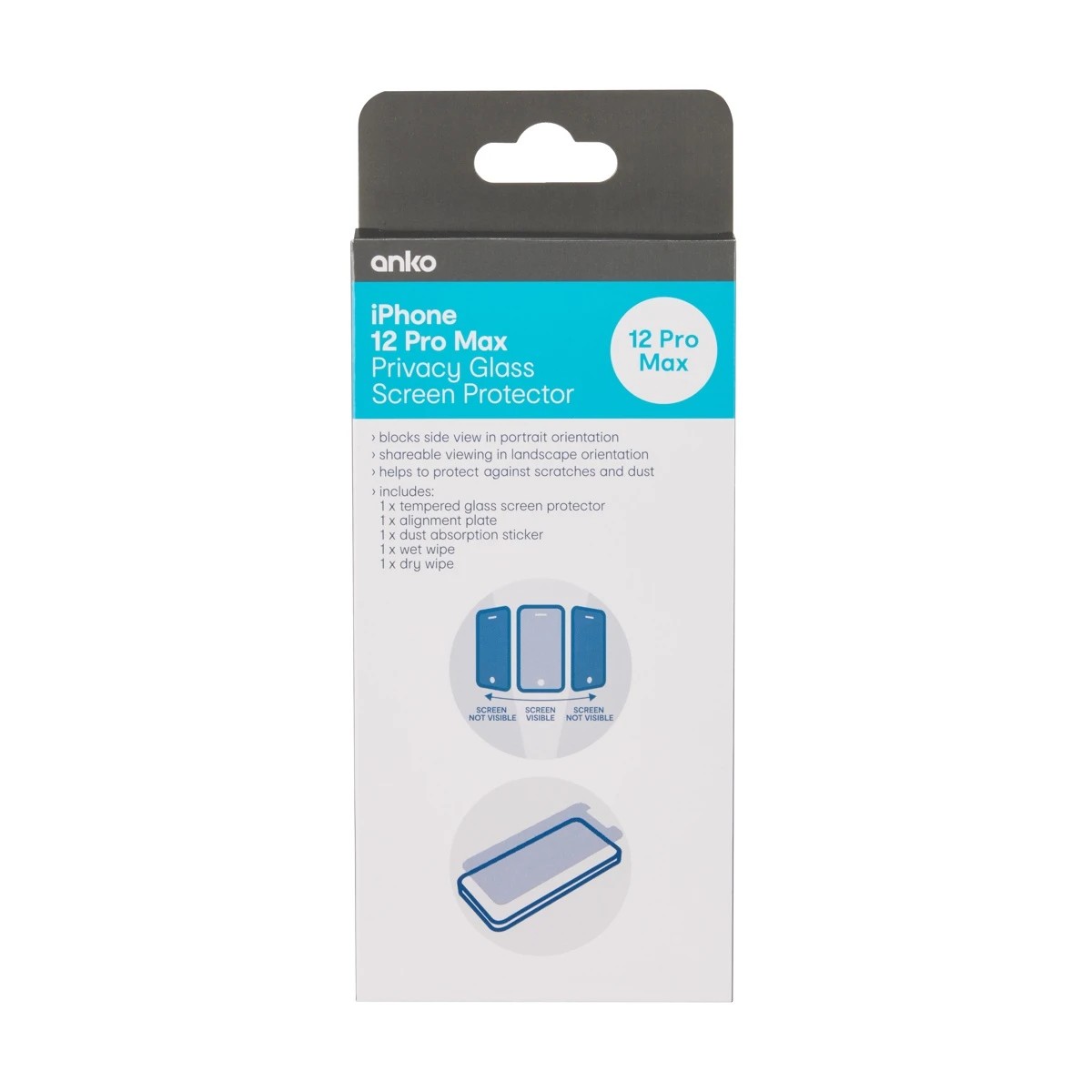 1 iPhone 12 Pro Max Privacy Hardened Glass Screen Protector, 1 of 7