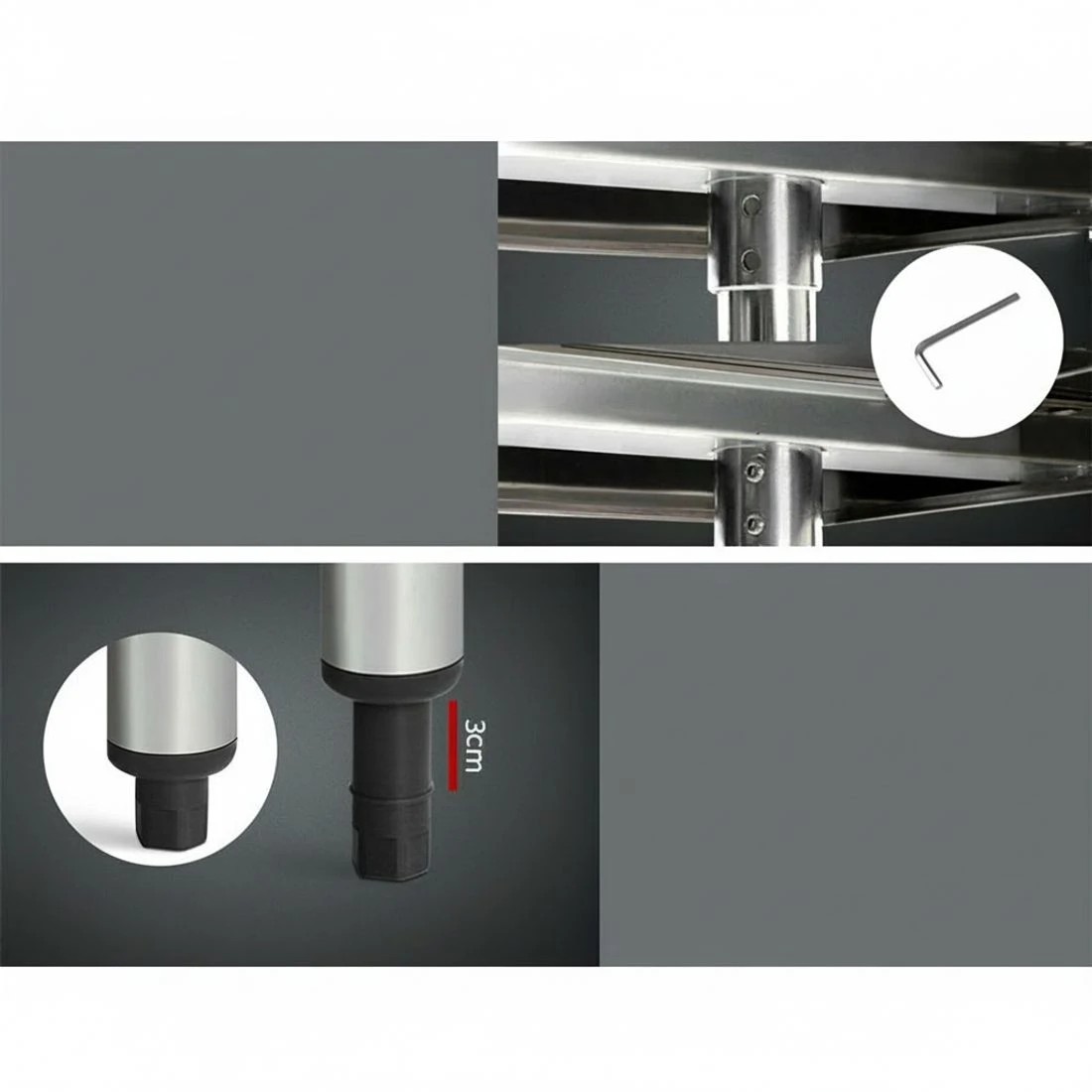 4 Cefito 1219x610mm Stainless Steel Kitchen Bench 430 - Silver, 4 of 6