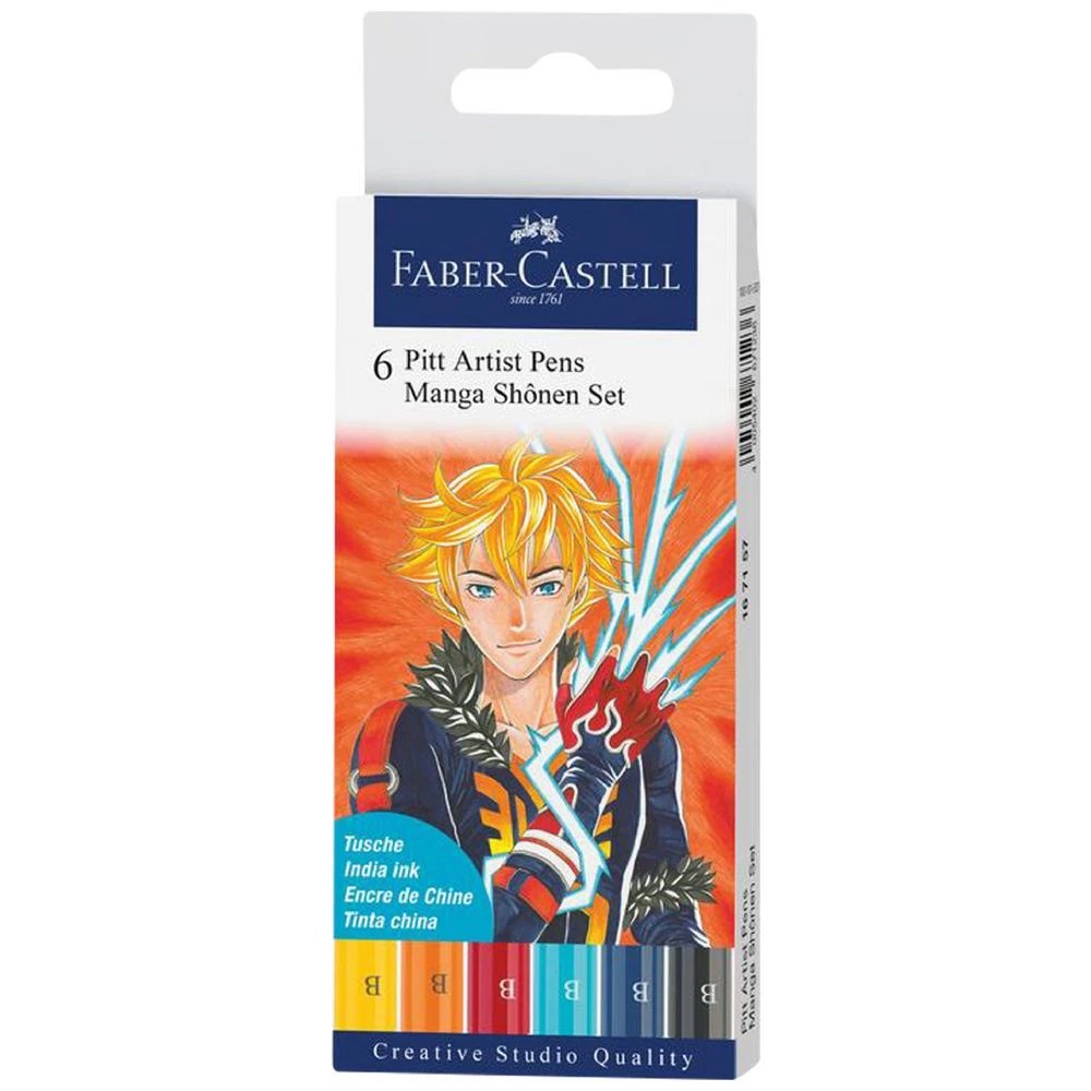 1 Faber-Castell Pitt Artist Pen Manga Set 6 Pack, 1 of 2