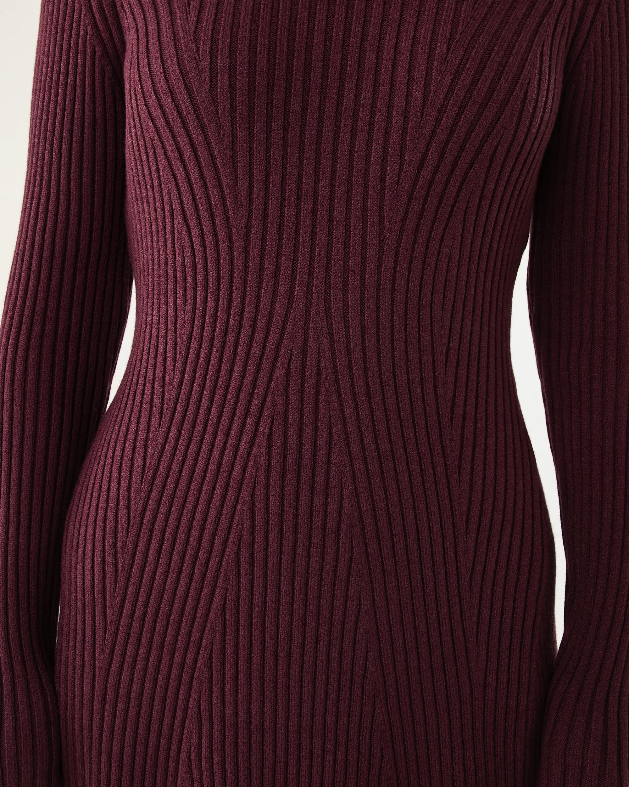 5 Long Sleeve True Knit Skater Mini Dress Red Royale, 5 of 7