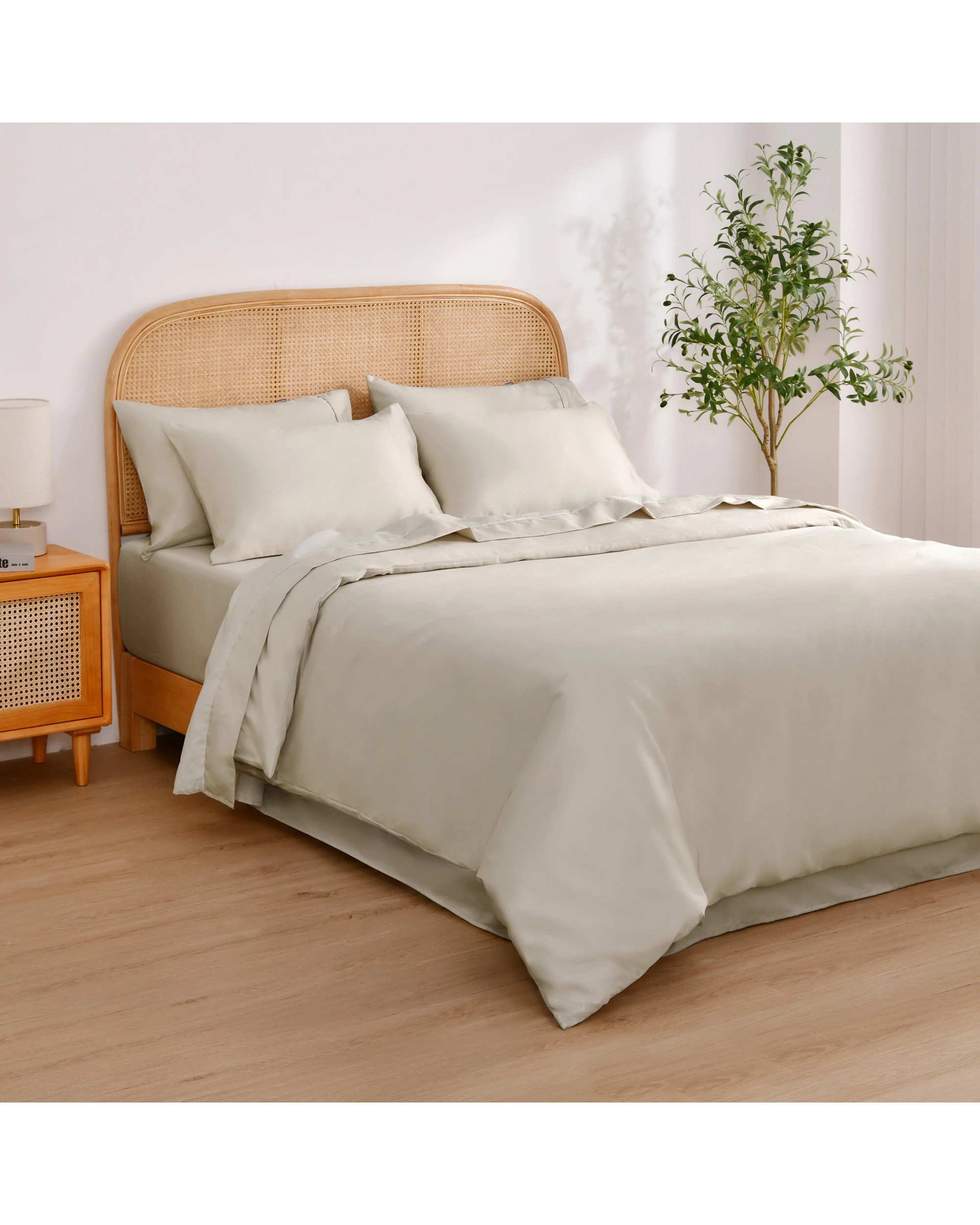 2 Dreamaker 1500TC Cotton Rich Sateen Quilt Cover Set - Queen Bed - Oat, 2 of 7