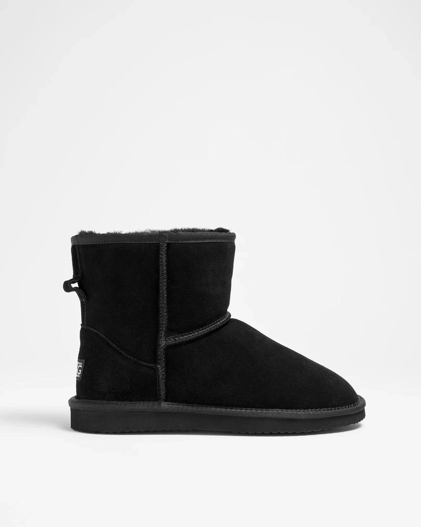 1 Australian Design Ugg Boots and Slippers Mens Sheepskin and Leather Slipper Boot BLACK, 1 of 3
