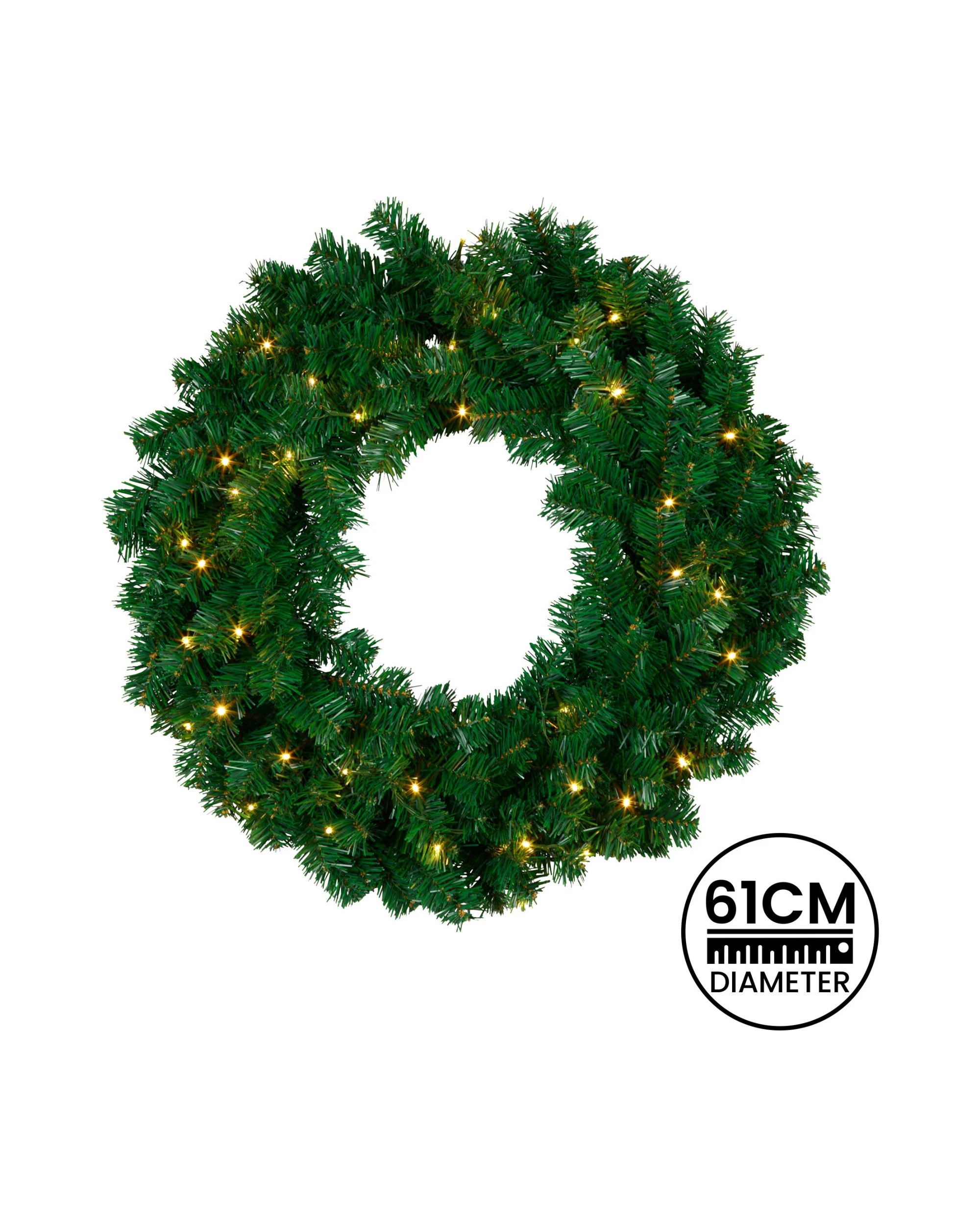 4 Christabelle 61cm Chadwick Christmas Wreath with LED Lights Front Door Decoration Ornament, 4 of 5