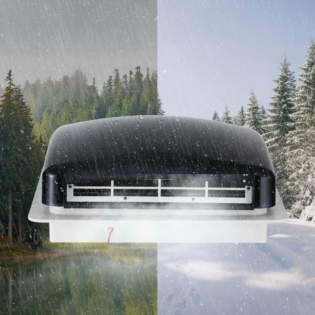 4 Weisshorn Caravan Air Vent Roof Hatch 12V Shower Fan Reversible Airlfow Rainy Use Camper - Multi, 4 of 5