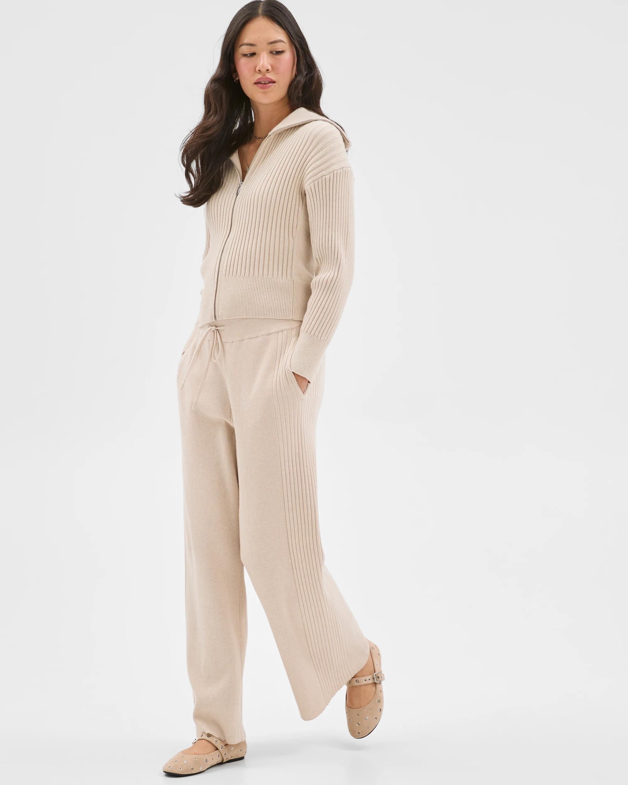 2 Target Woman Clean Knit Rib Lounge Pants BIRCH MARLE, 2 of 7