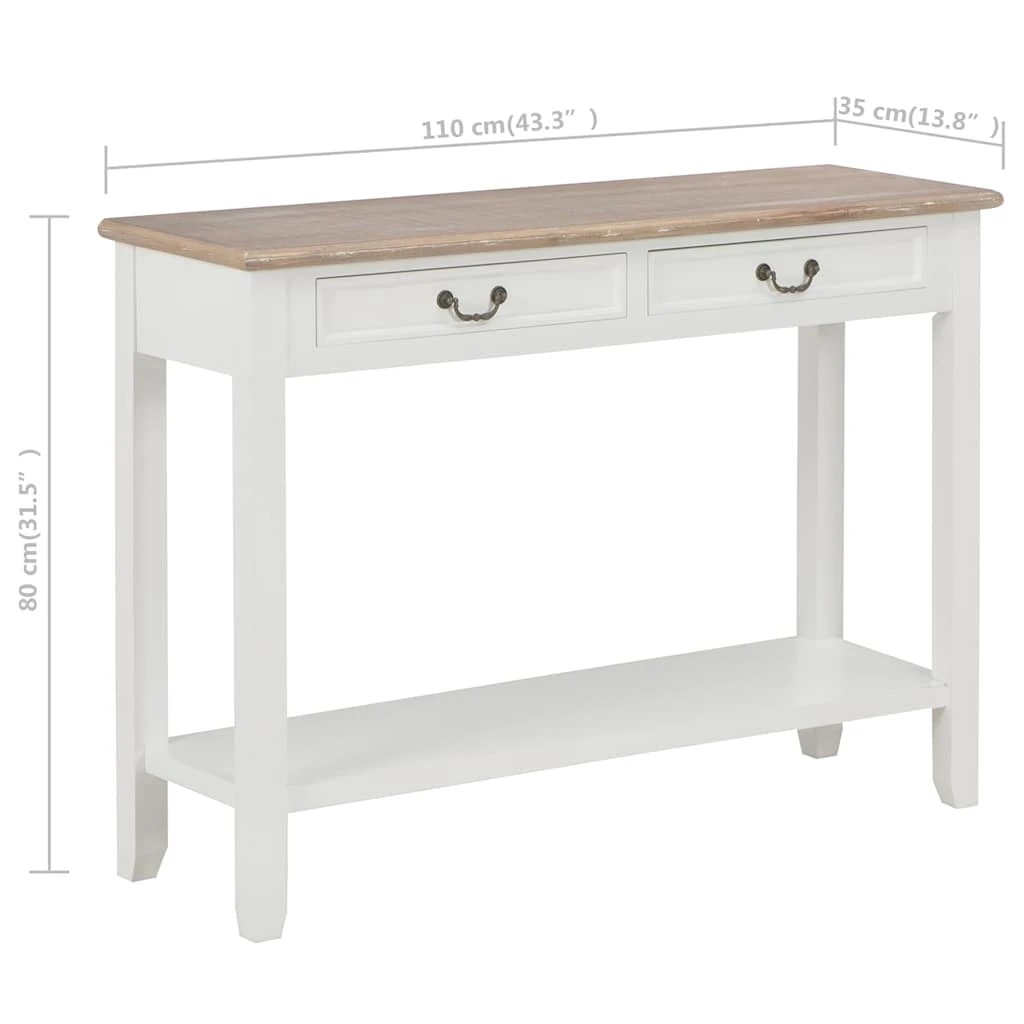 8 vidaXL Console table Ample Storage - White, 8 of 10