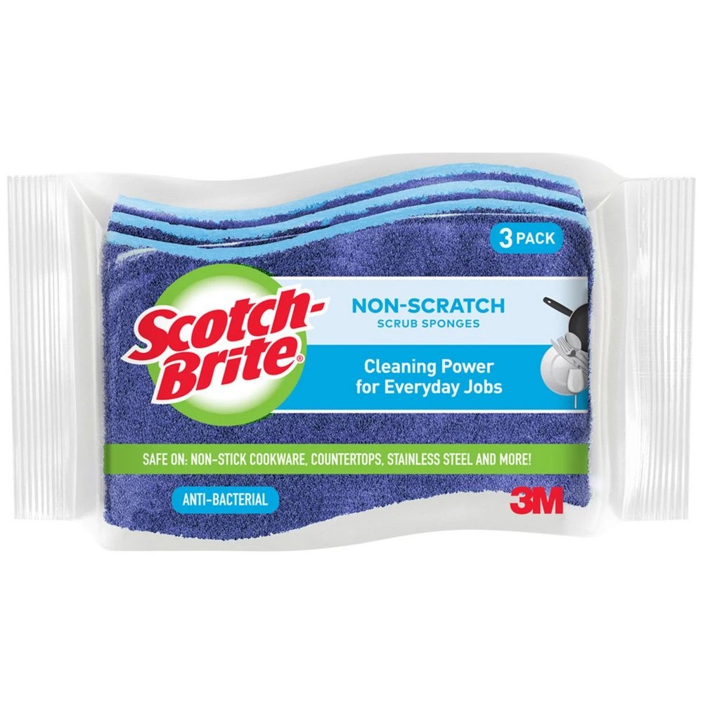 1 Scotch-Brite Non-Scratch Anti-Bacterial Sponges 3 Pack, 1 of 1