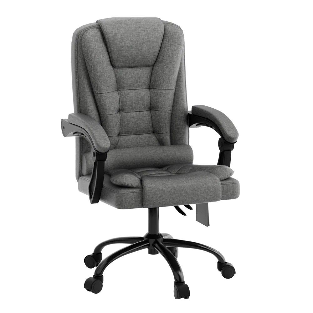 1 Artiss 2 Point Massage Office Chair Fabric - Grey, 1 of 5