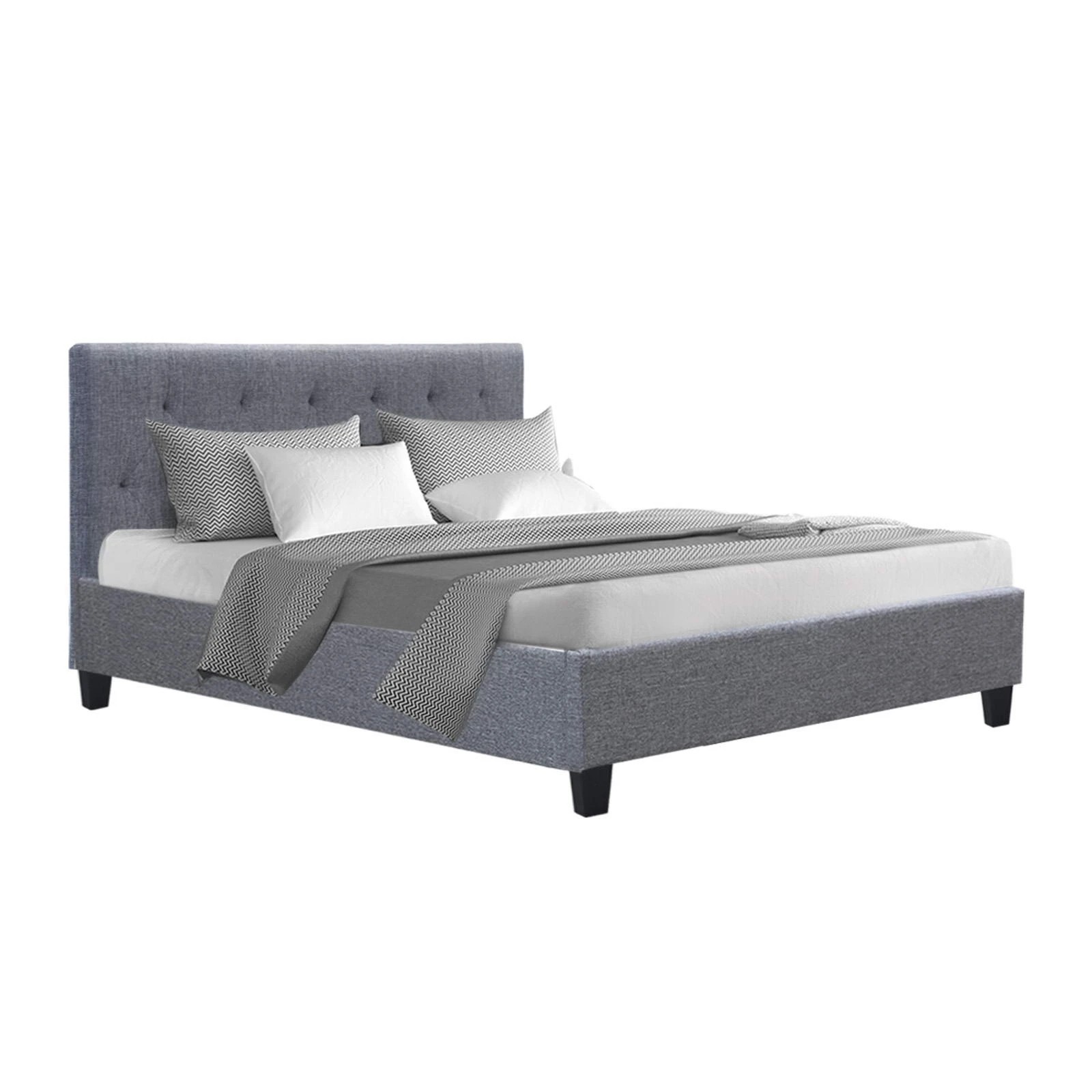 1 Artiss Bed Frame Double Size  VANKE - Grey, 1 of 10