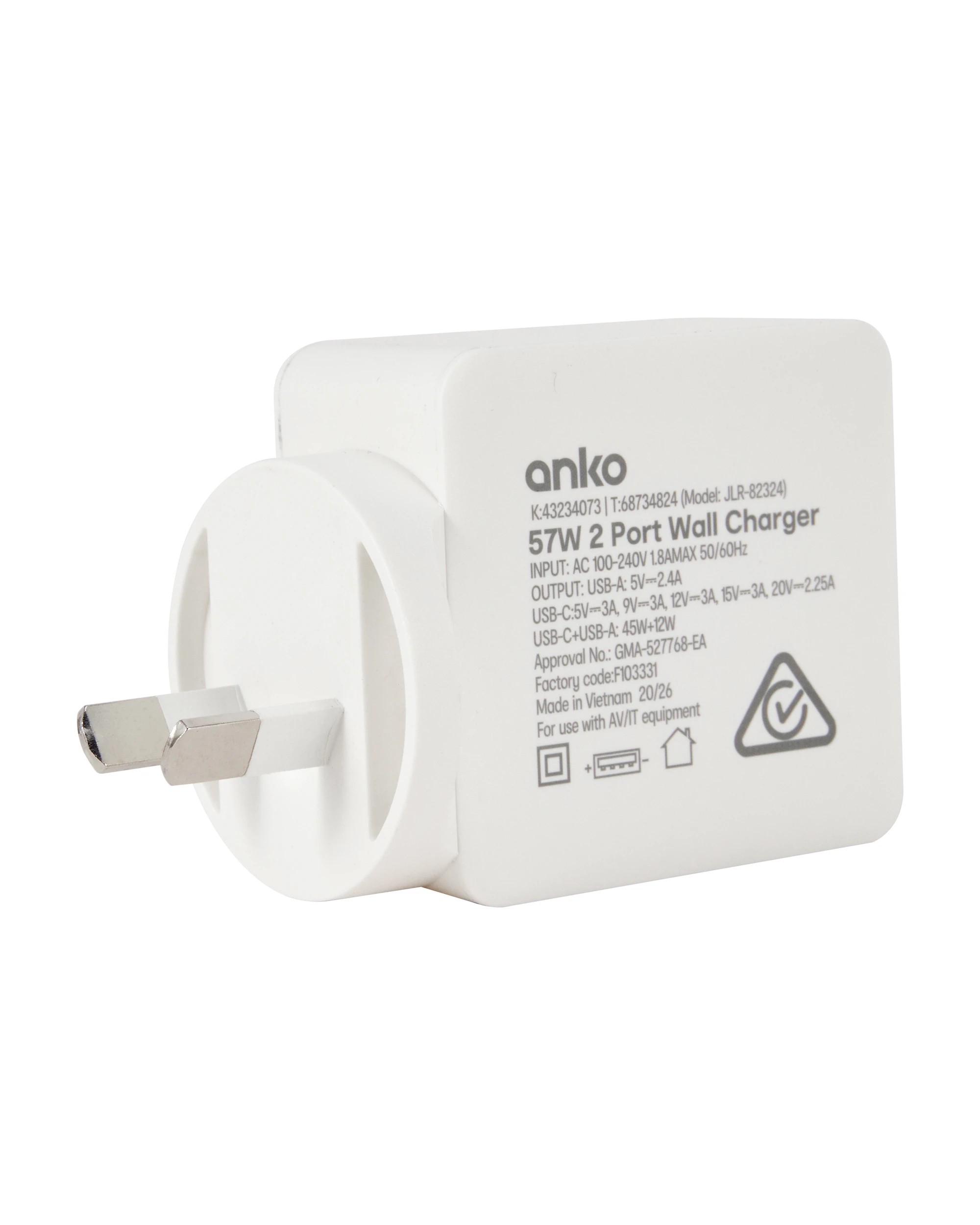 4 USB - C and USB - A 2 Wall Charger - Anko - White, 4 of 6